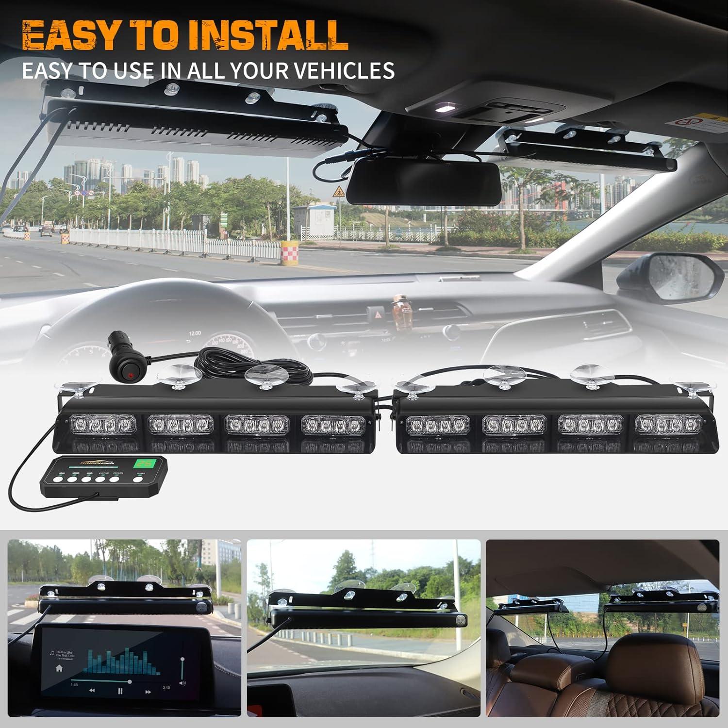 Luces Estroboscópicas de Emergencia XRIDONSEN Ámbar 2x35.56cm