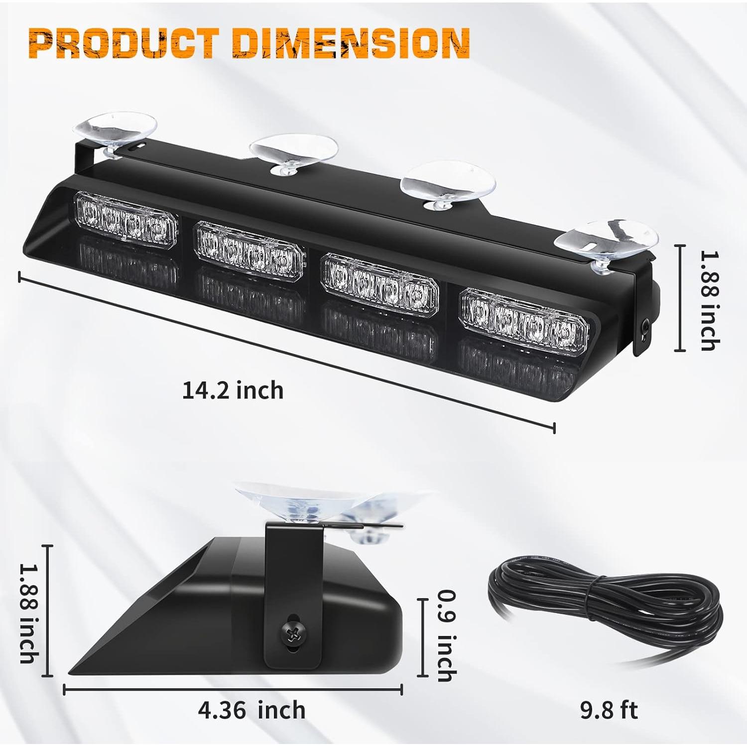 Luces Estroboscópicas de Emergencia XRIDONSEN Ámbar 2x35.56cm