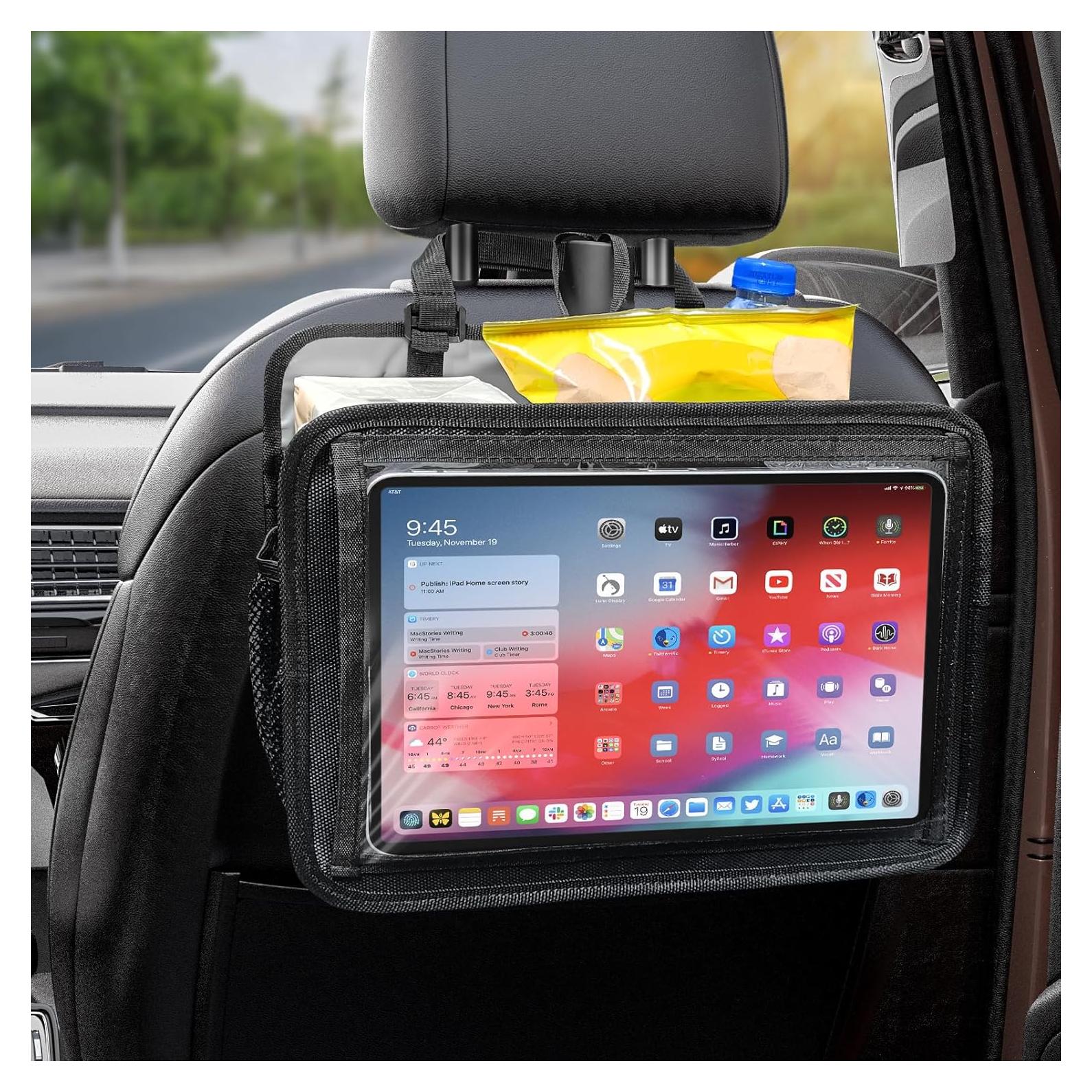 Organizador de Asiento de Automóvil TDOFYH Negro con Soporte para Tableta