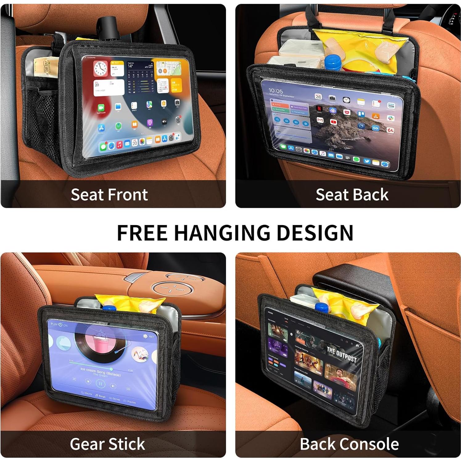 Organizador de Asiento de Automóvil TDOFYH Negro con Soporte para Tableta