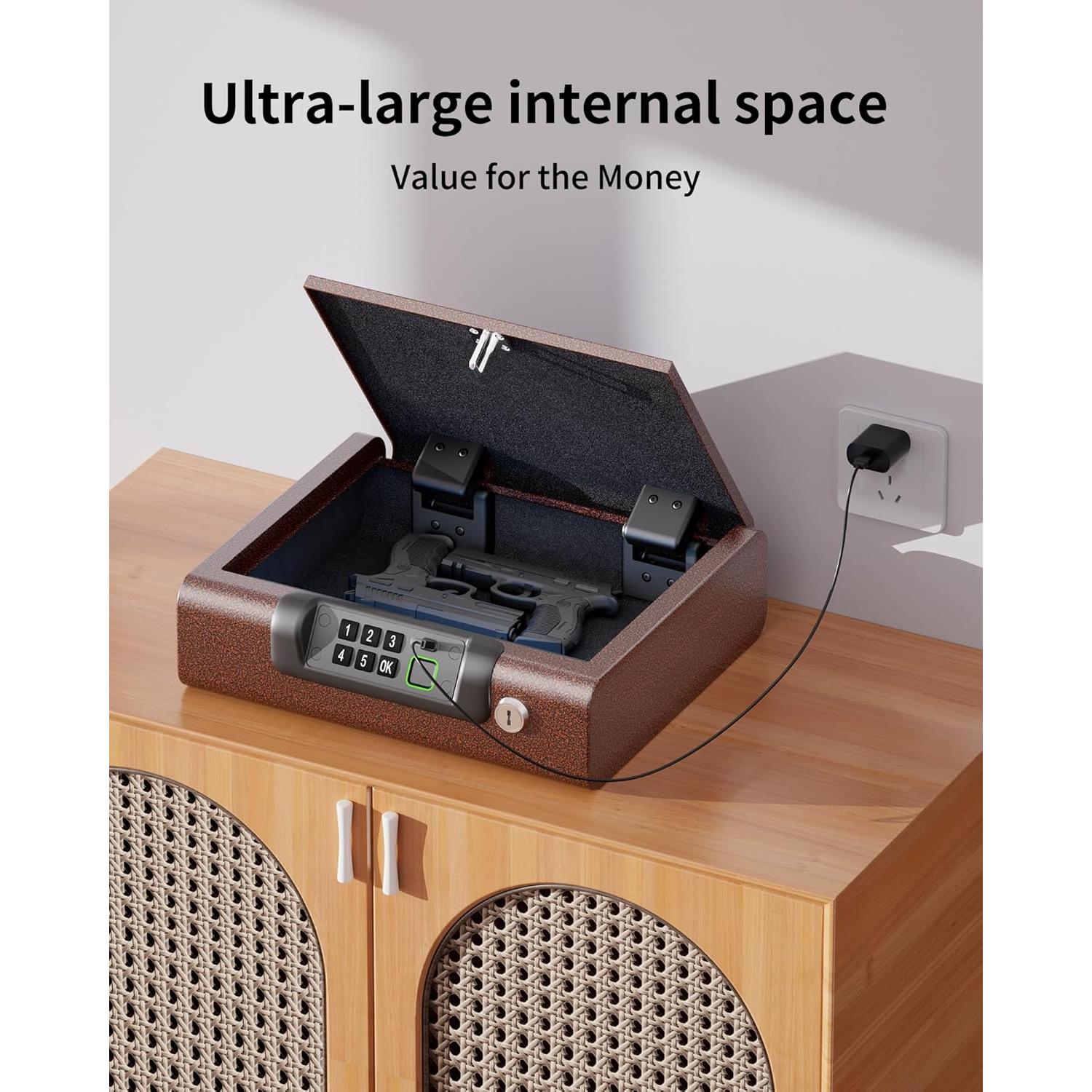 Caja Fuerte Biométrica BILLCONCH para Pistolas - Bronce Antiguo