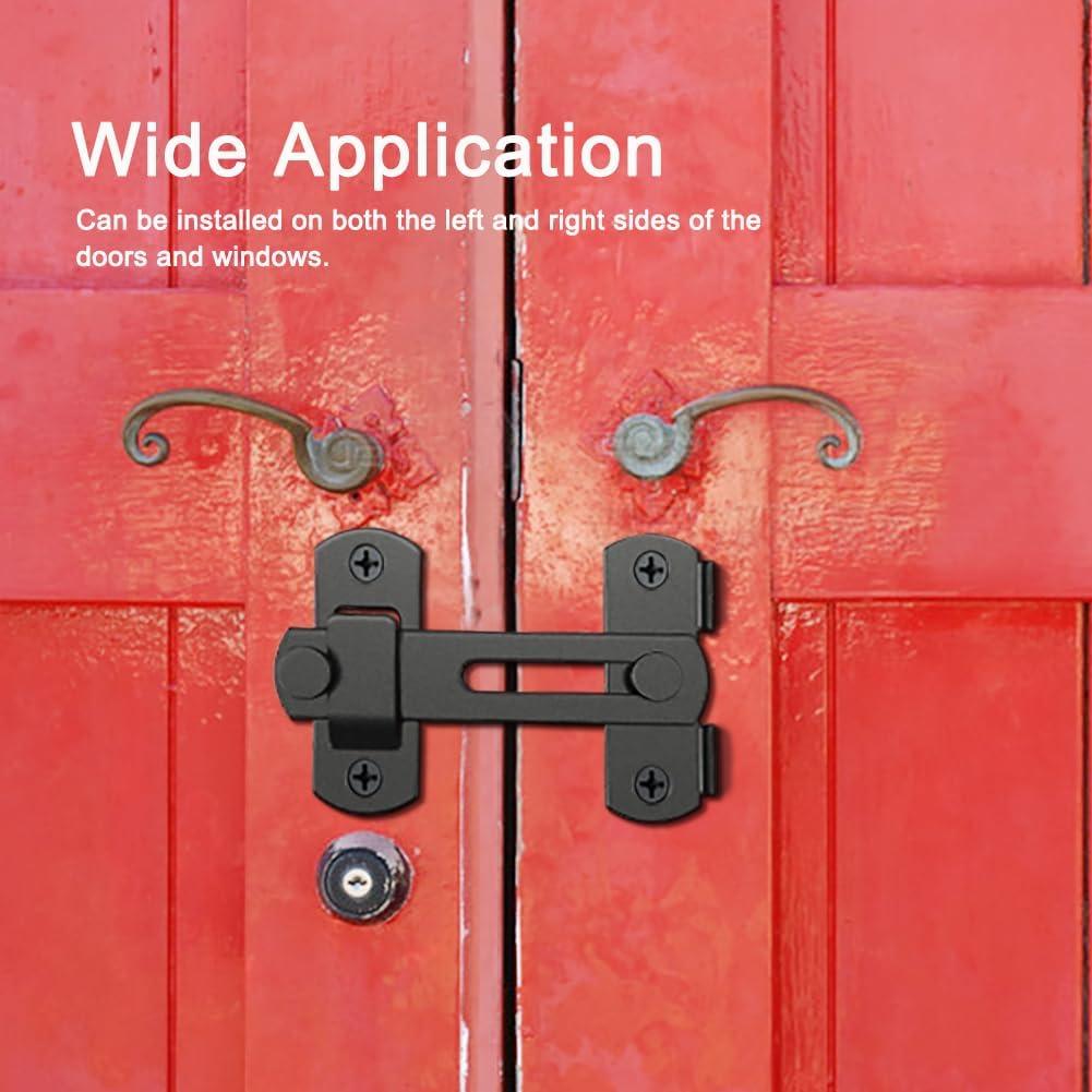 Cerradura de Puerta de Granero VEAPIZ 2PCS Negra 180 Grados