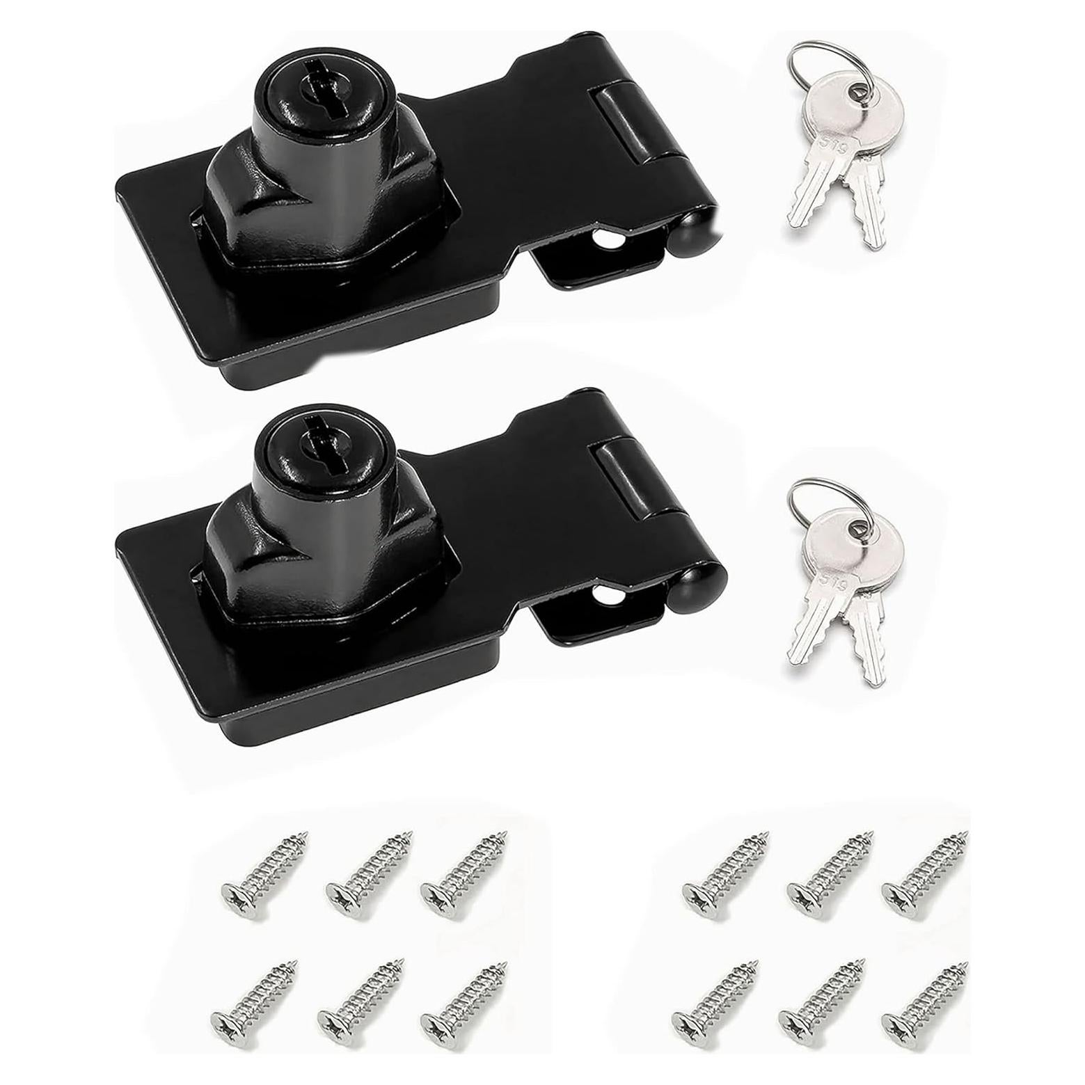 Cerradura de Hasp con Llave I-EASYDWW 6.35 cm - 2 Paquetes