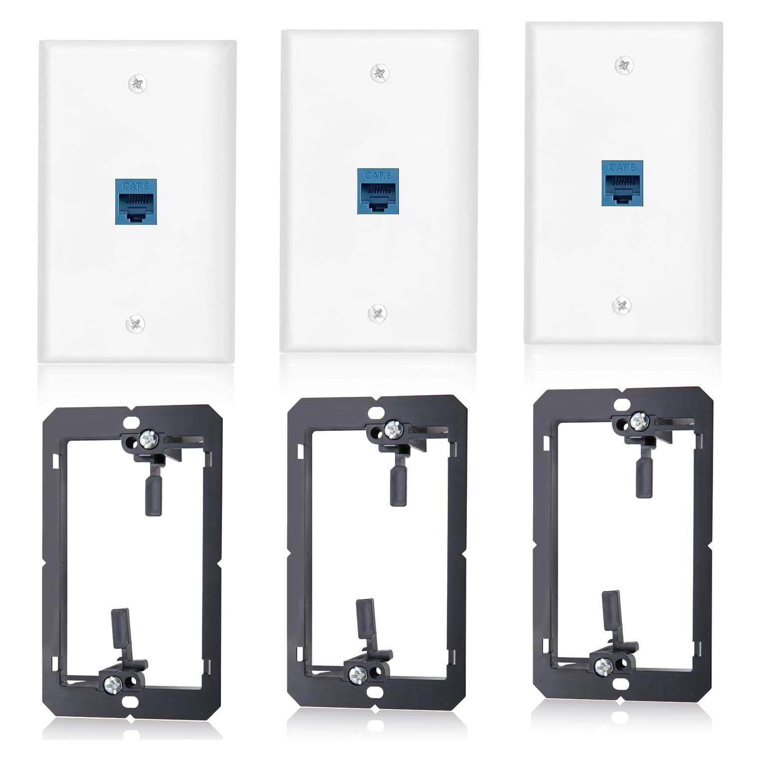 Placa de Pared Ethernet FANYINTY 1 Puerto Cat6 3 Paquetes