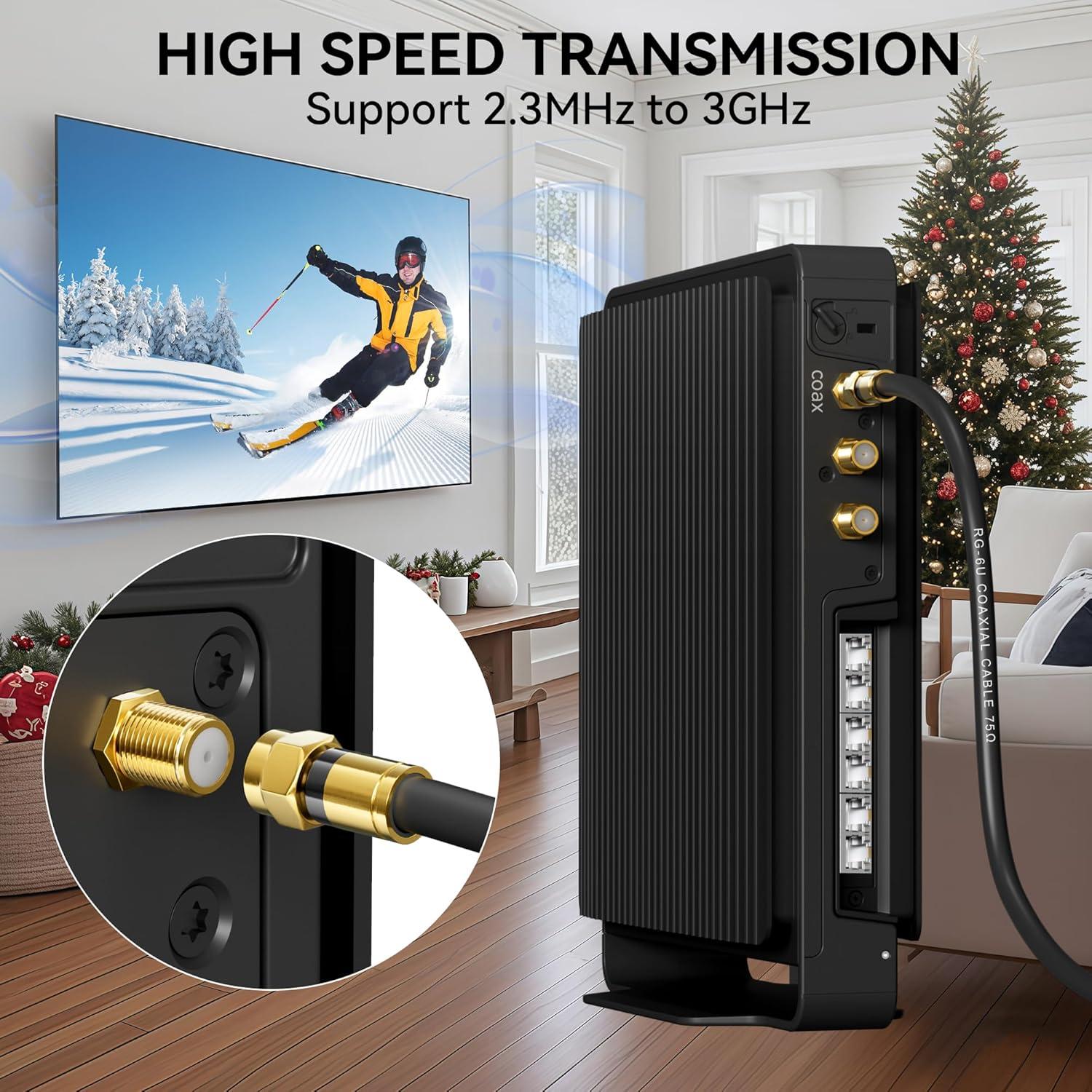 Cable Coaxial RG6 Nixsto 0.46m con Conector F de Oro