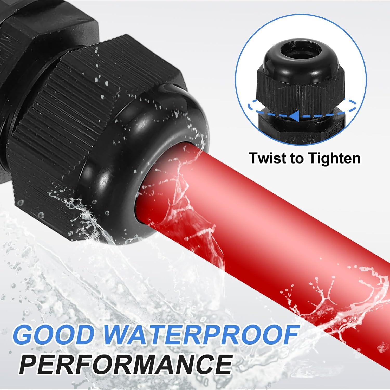 Conectores de Cable Impermeables uxcell NPT 1" Nylon 3 Piezas