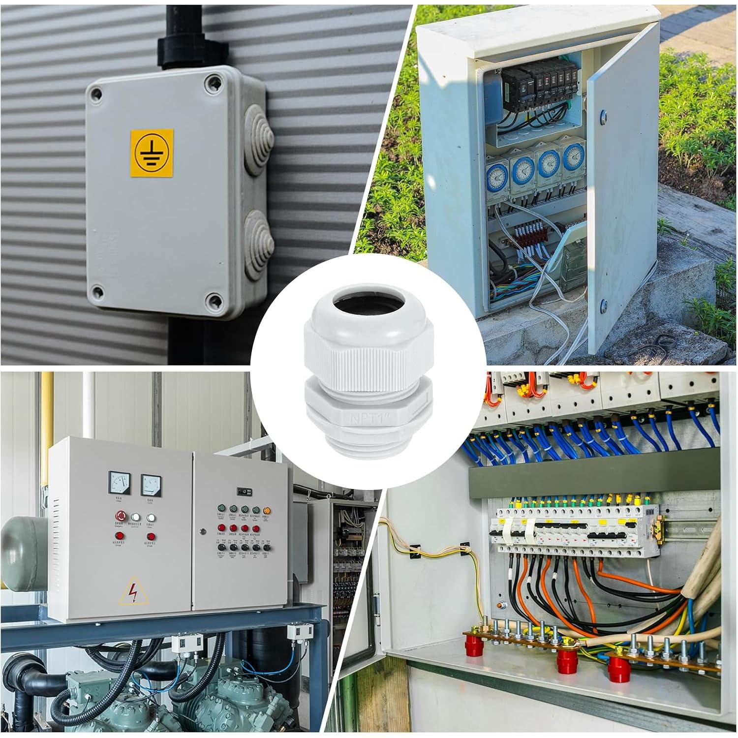 Conectores de Cable Impermeables uxcell NPT 1" Nylon 3 Piezas