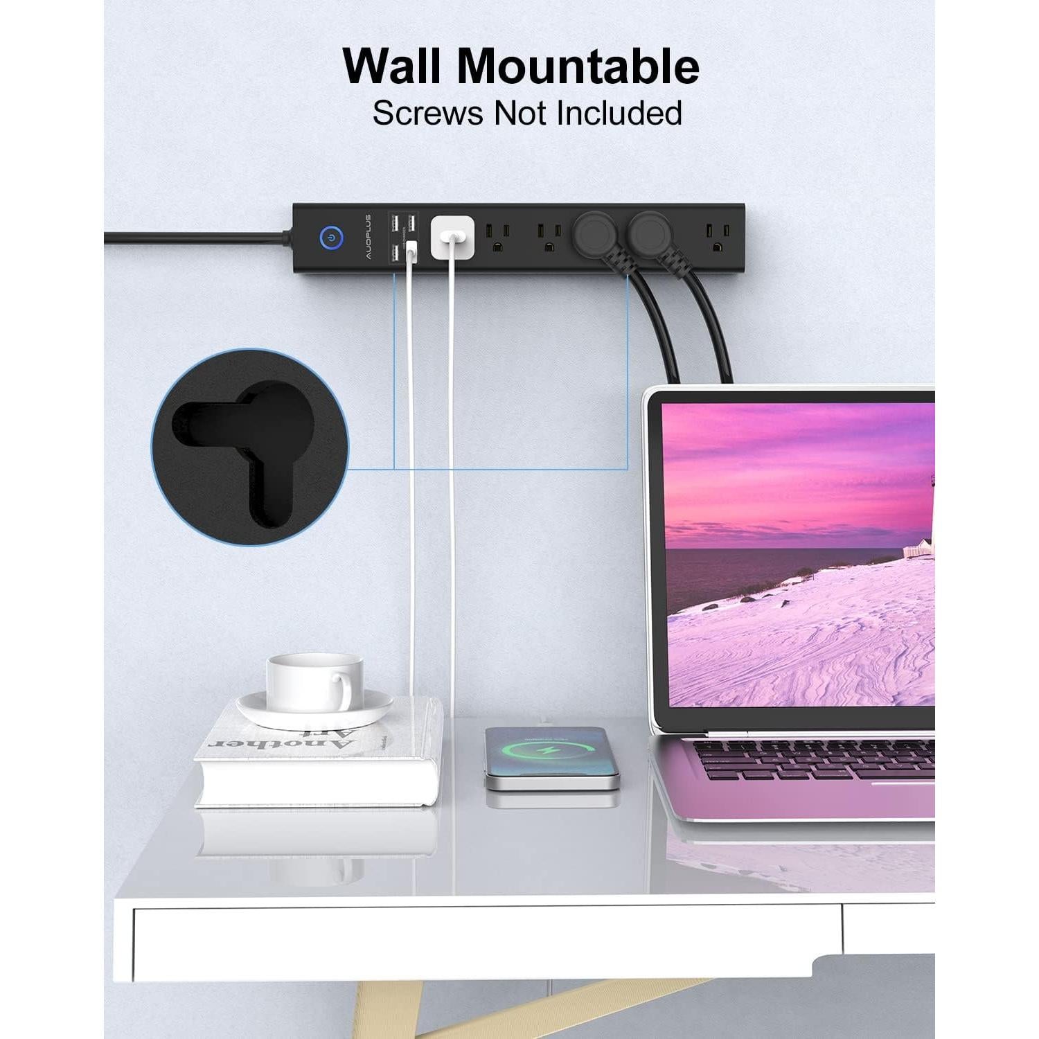 Regleta de Protección AUOPLUS 3M con 6 Salidas y 4 USB