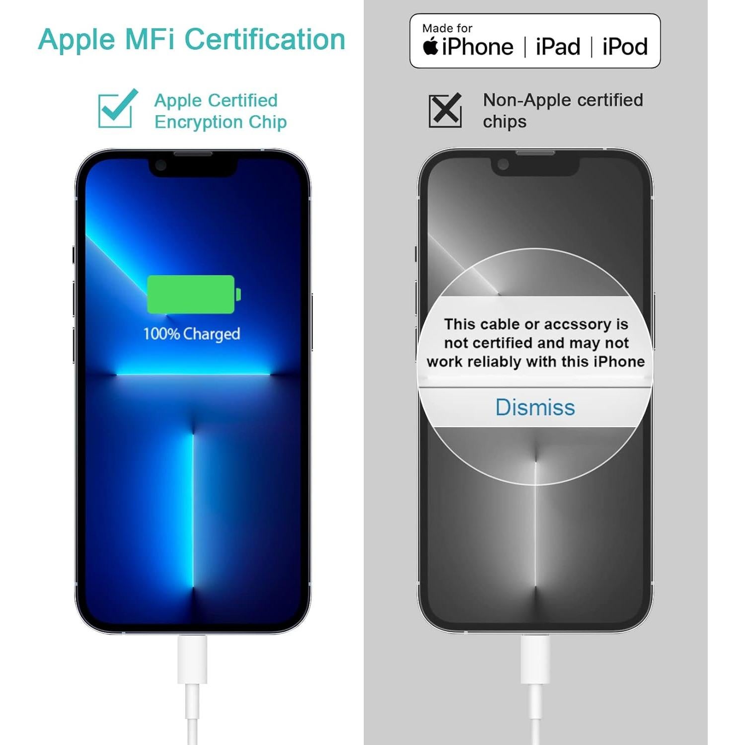 Cargador Rápido USB-C 20W para iPhone y iPad - 2x Cable 6FT