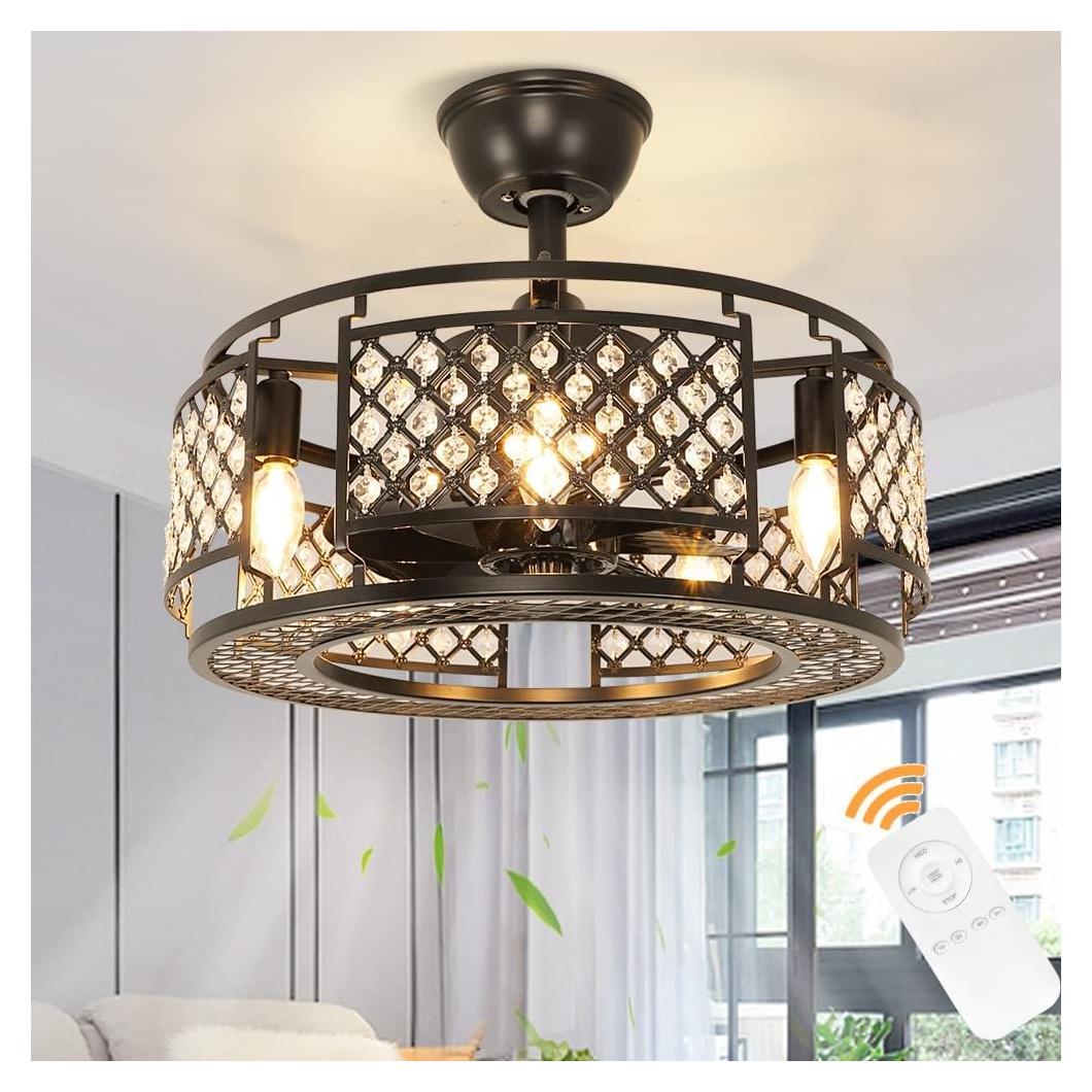 Ventilador de Techo DINGLILIGHTING 45 cm Sin Aspas con Luz