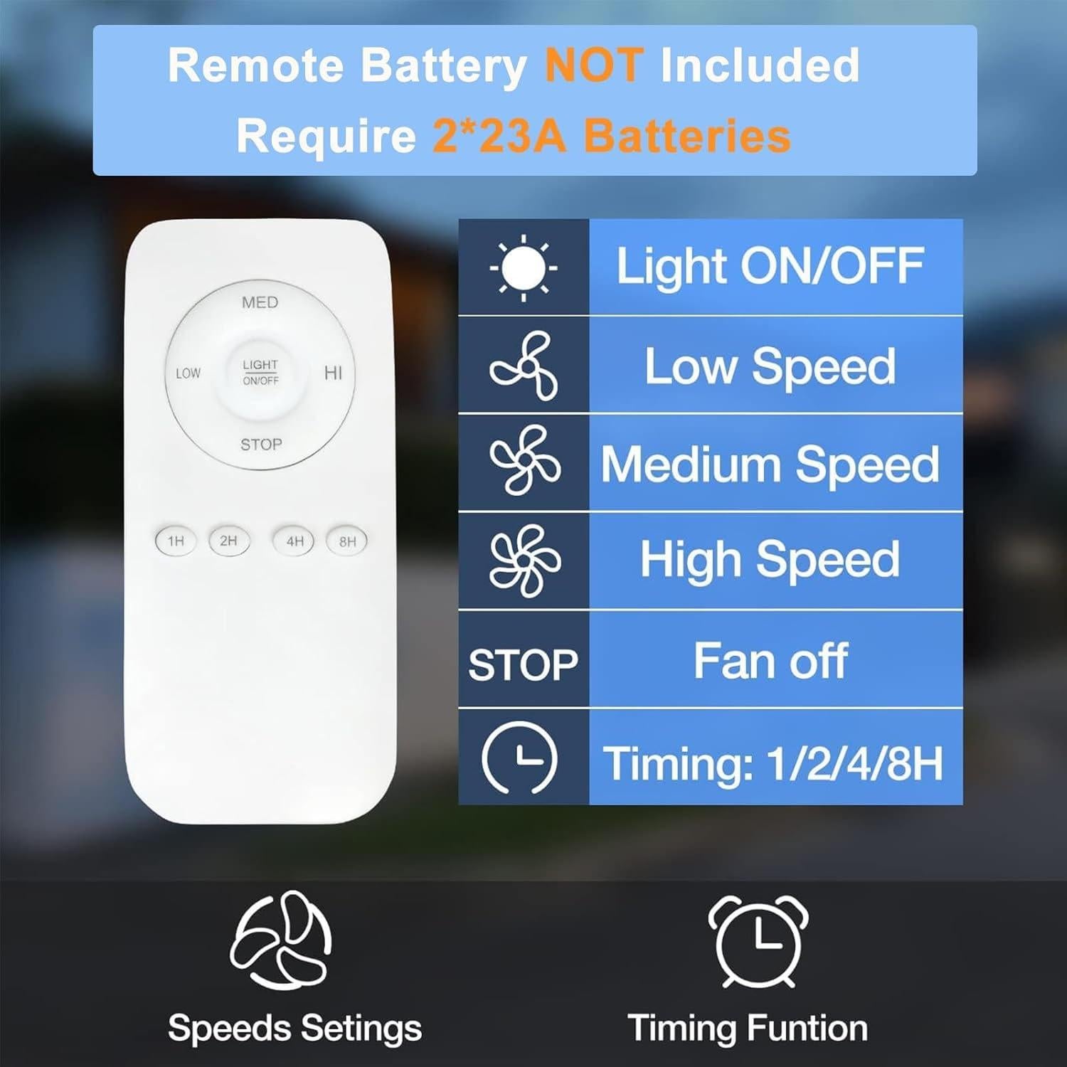 Ventilador de Techo DINGLILIGHTING 45 cm Sin Aspas con Luz