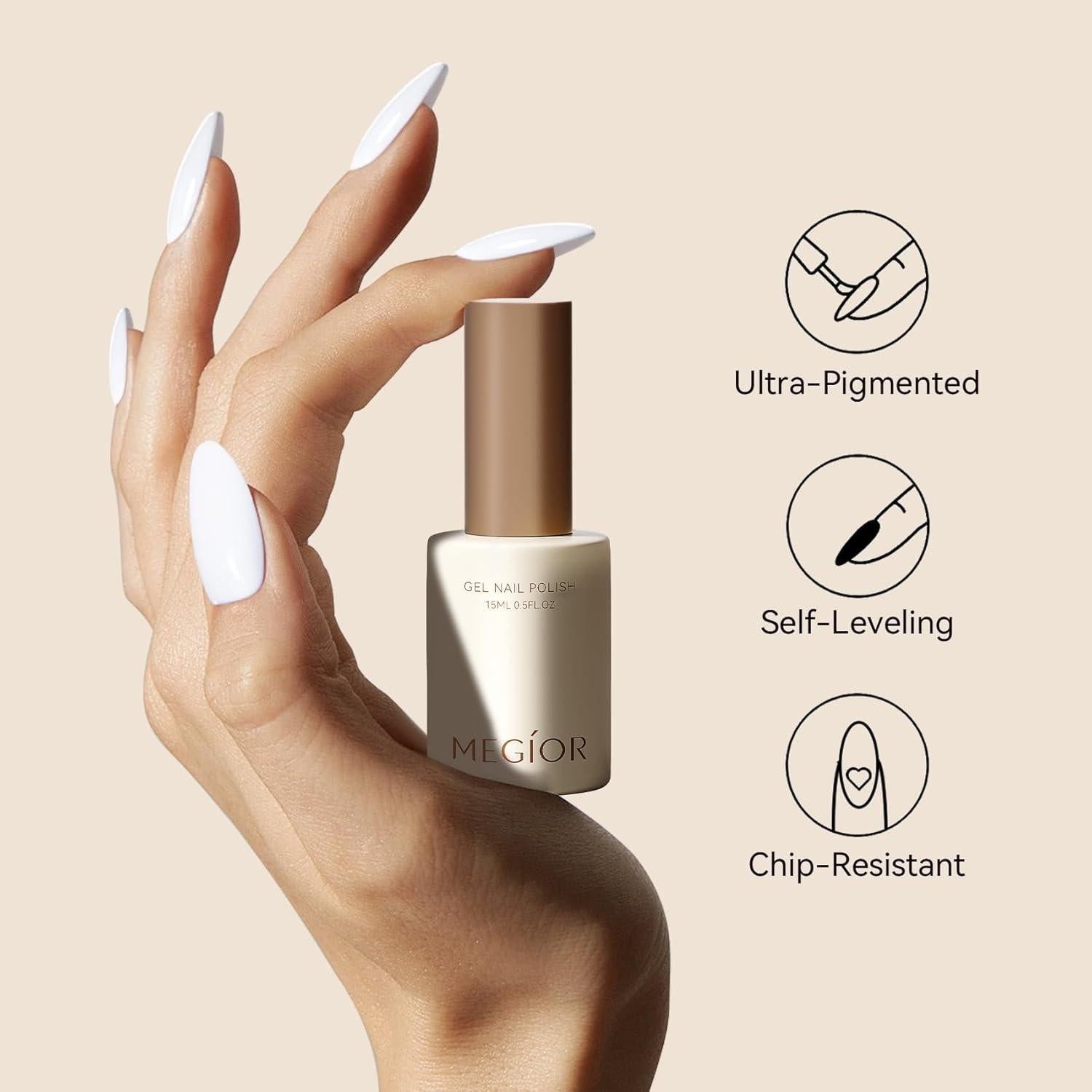 Esmalte de Uñas en Gel MEGIOR Blanco Antiguo 15ml UV