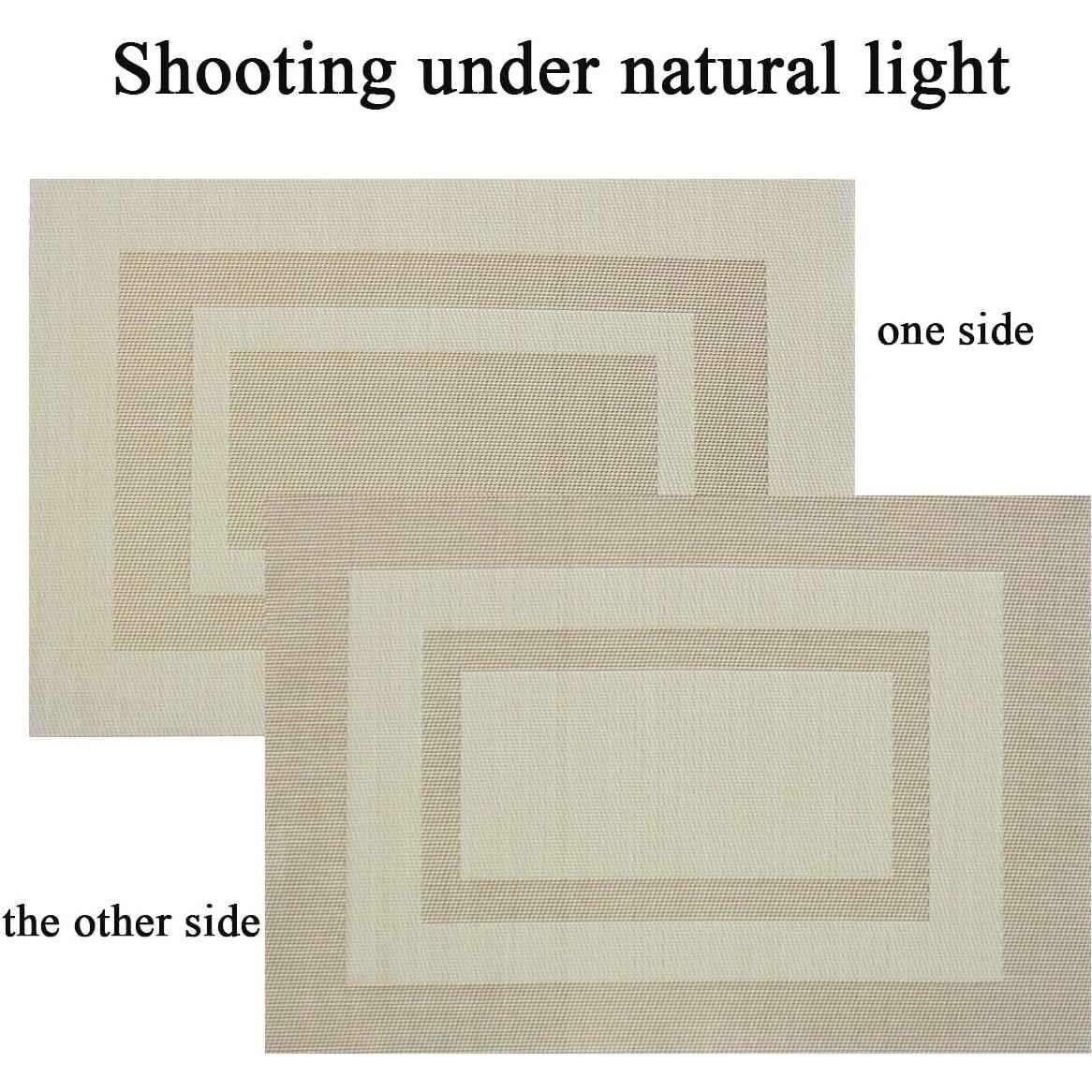 Juego de 6 Manteles de Vinilo PIGCHCY Beige Antideslizantes