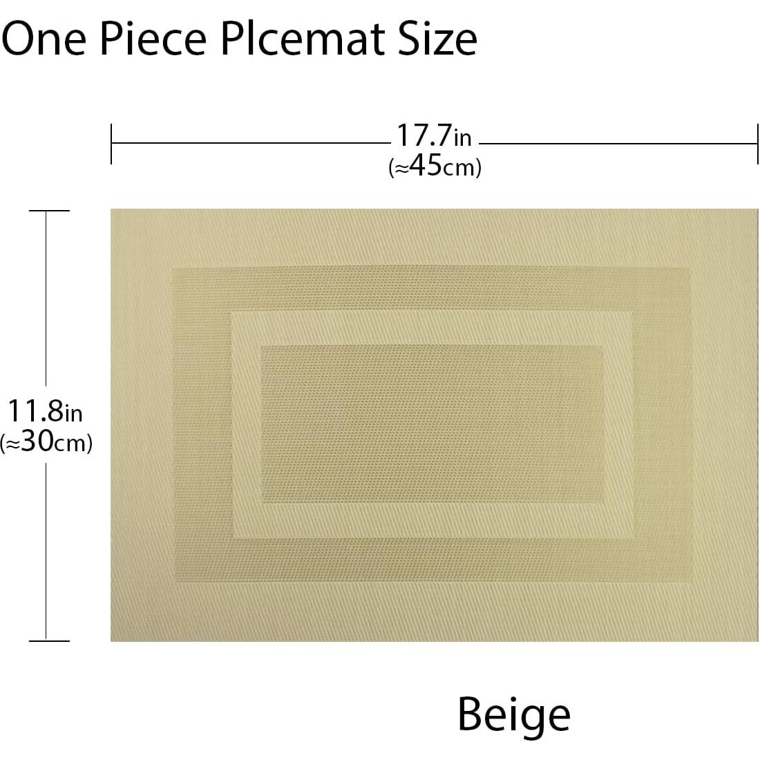 Juego de 6 Manteles de Vinilo PIGCHCY Beige Antideslizantes