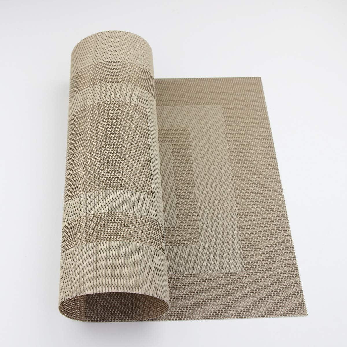 Juego de 6 Manteles de Vinilo PIGCHCY Beige Antideslizantes