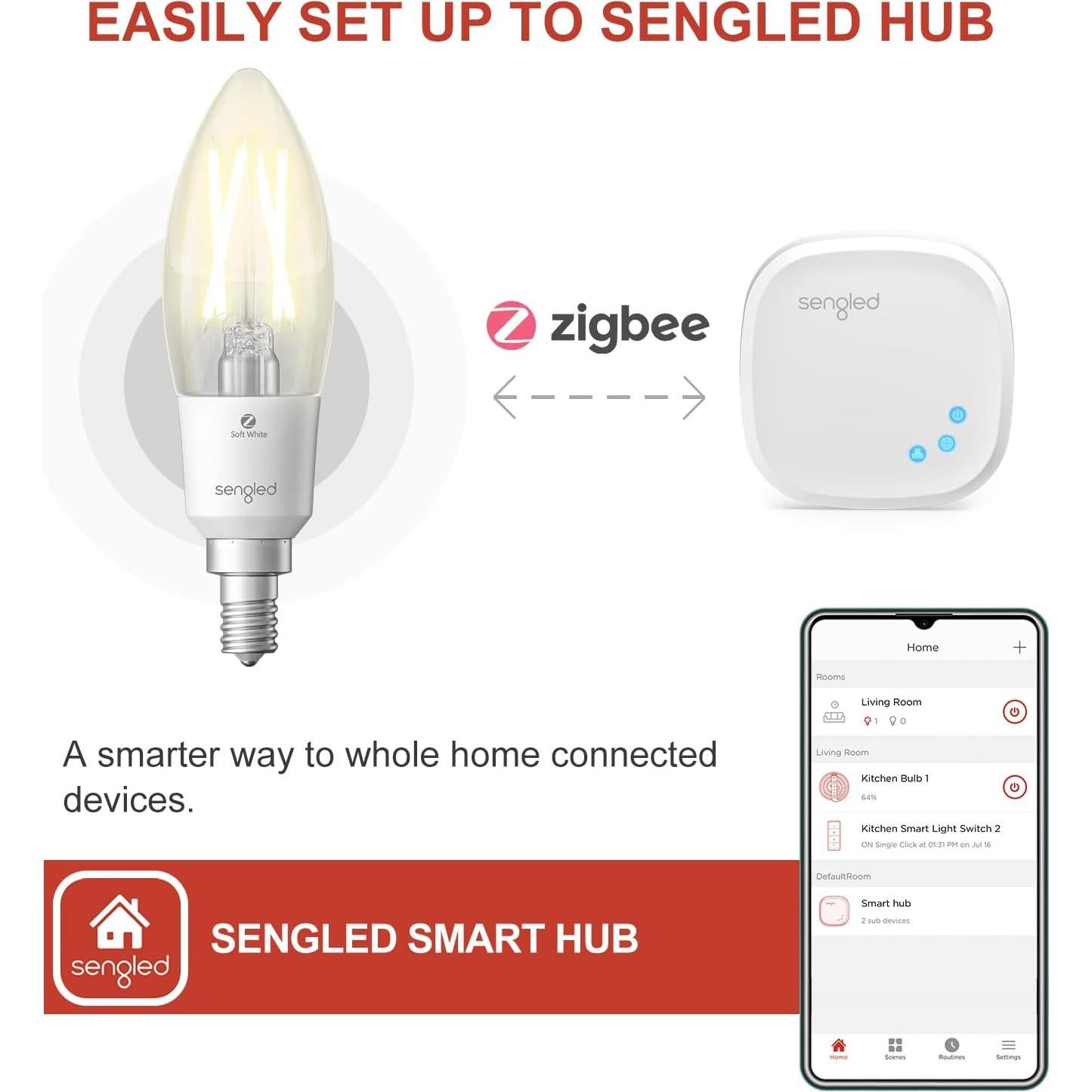 Bombillas Inteligentes Sengled B11 LED 5W 450 Lúmenes Paquete de 2