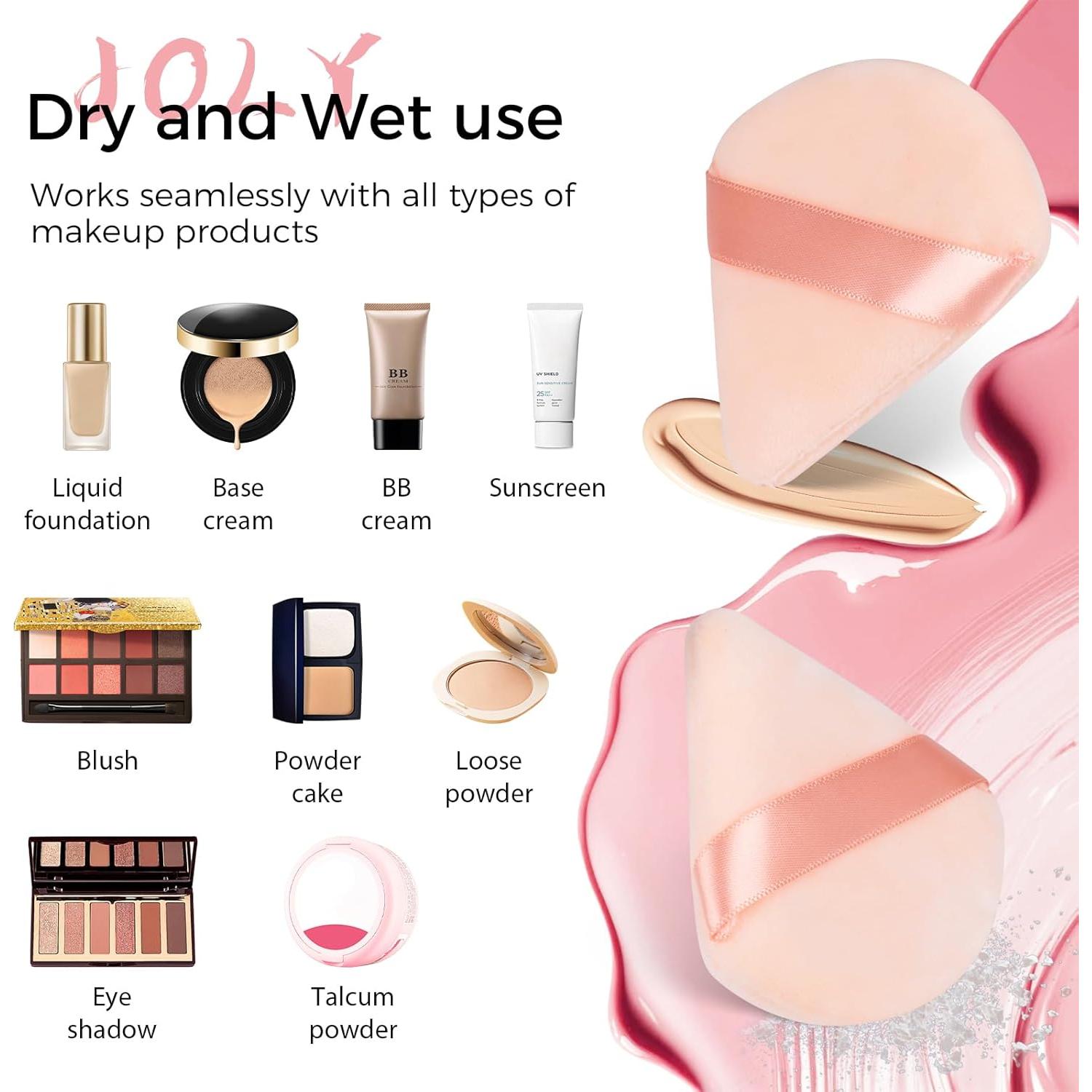 Esponja de Maquillaje Triangular JOLY 16 Pcs Beige - Aplicación Precisa