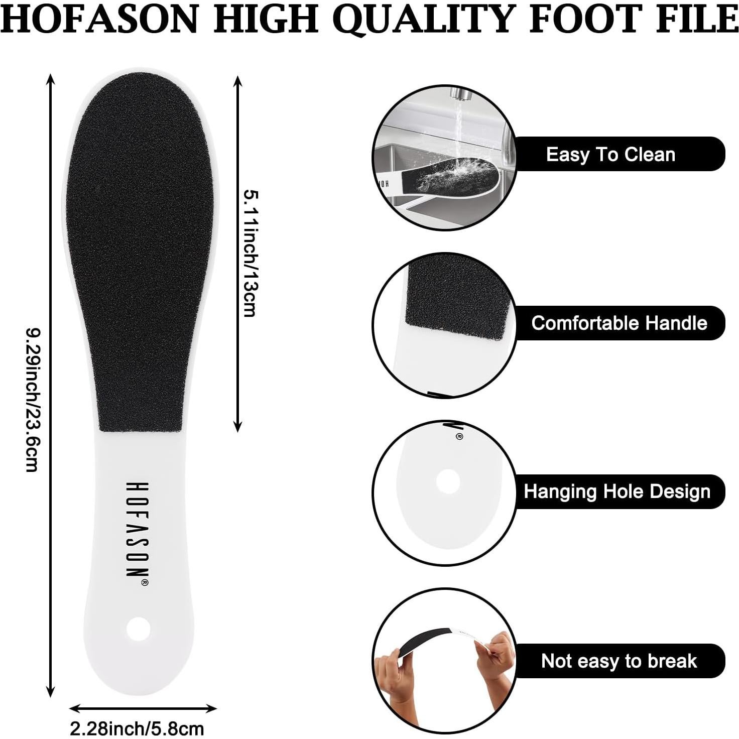 Lima de Pies HOFASON 10 Piezas Exfoliador Profesional Doble Cara