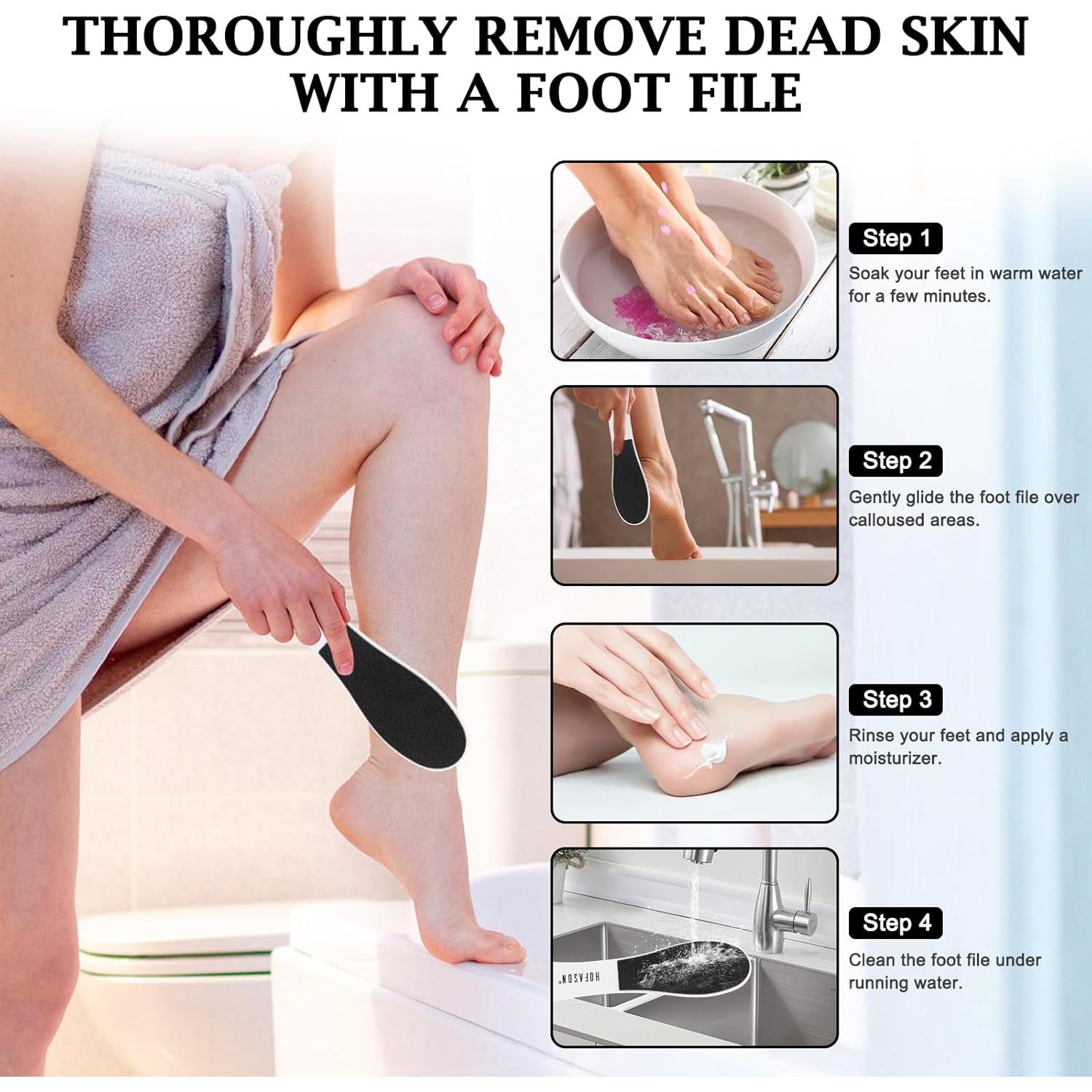 Lima de Pies HOFASON 10 Piezas Exfoliador Profesional Doble Cara