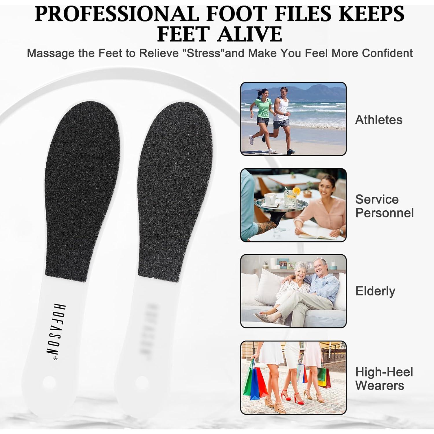 Lima de Pies HOFASON 10 Piezas Exfoliador Profesional Doble Cara