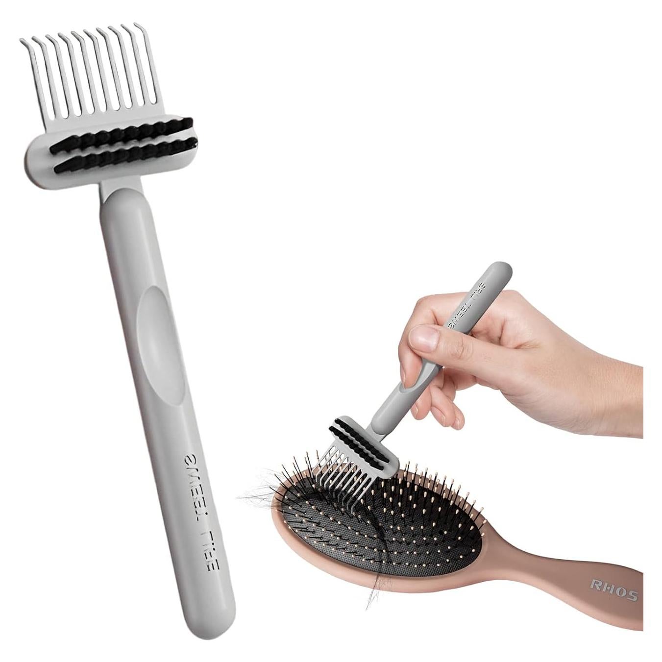 Limpiador de Cepillos de Cabello RHOS 2-en-1 - Gris