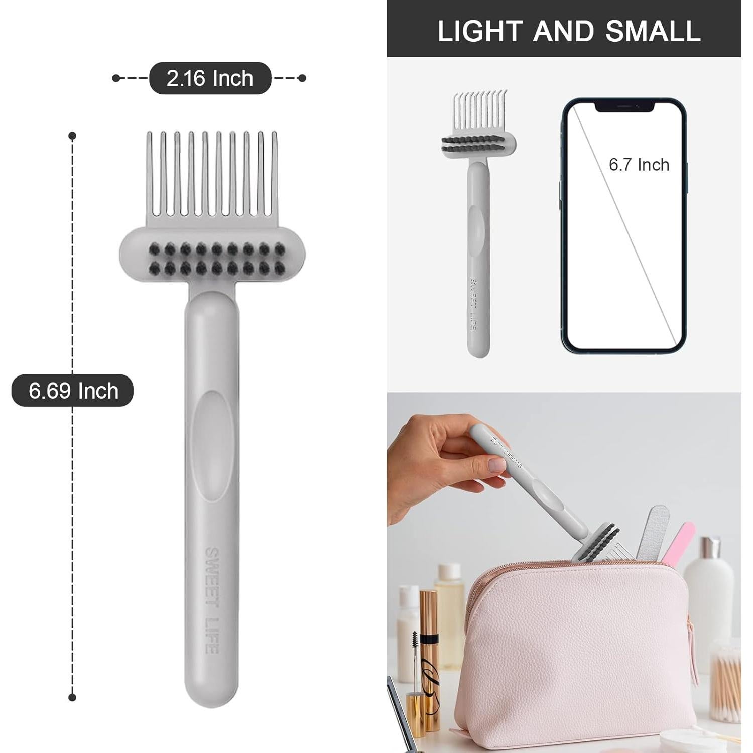 Limpiador de Cepillos de Cabello RHOS 2-en-1 - Gris