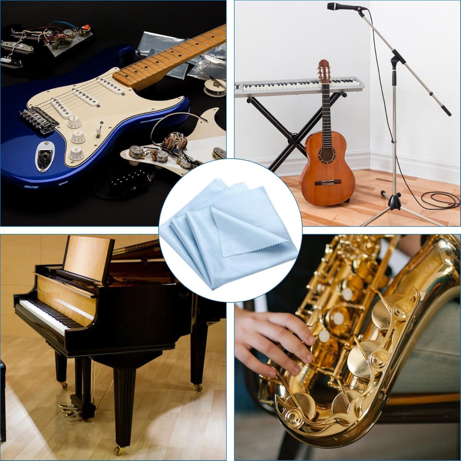 Paños de Limpieza de Microfibra 3 Pcs 30x30cm para Instrumentos