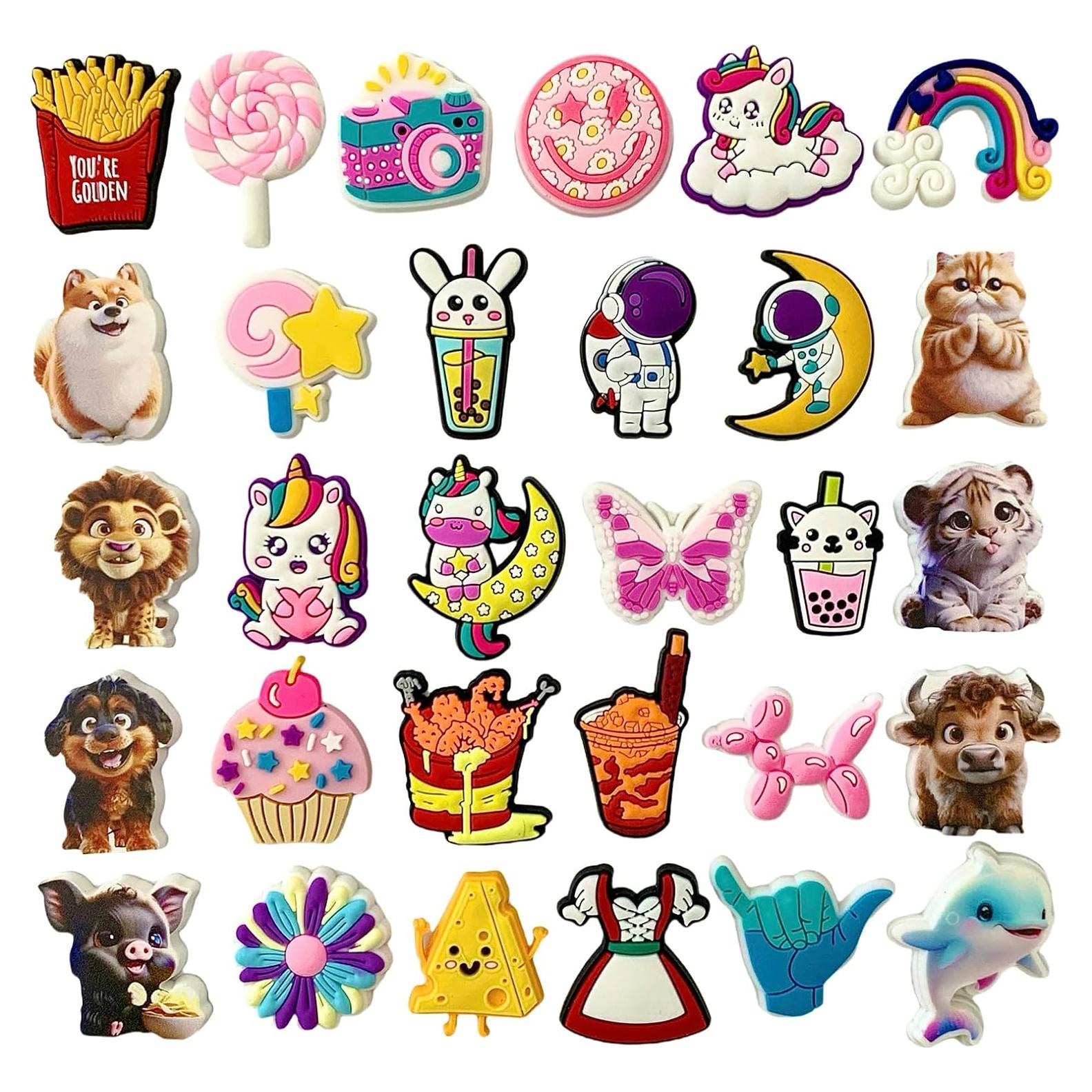 Encantos Brillantes para Zapatos Niñas - 30 Piezas de Resina