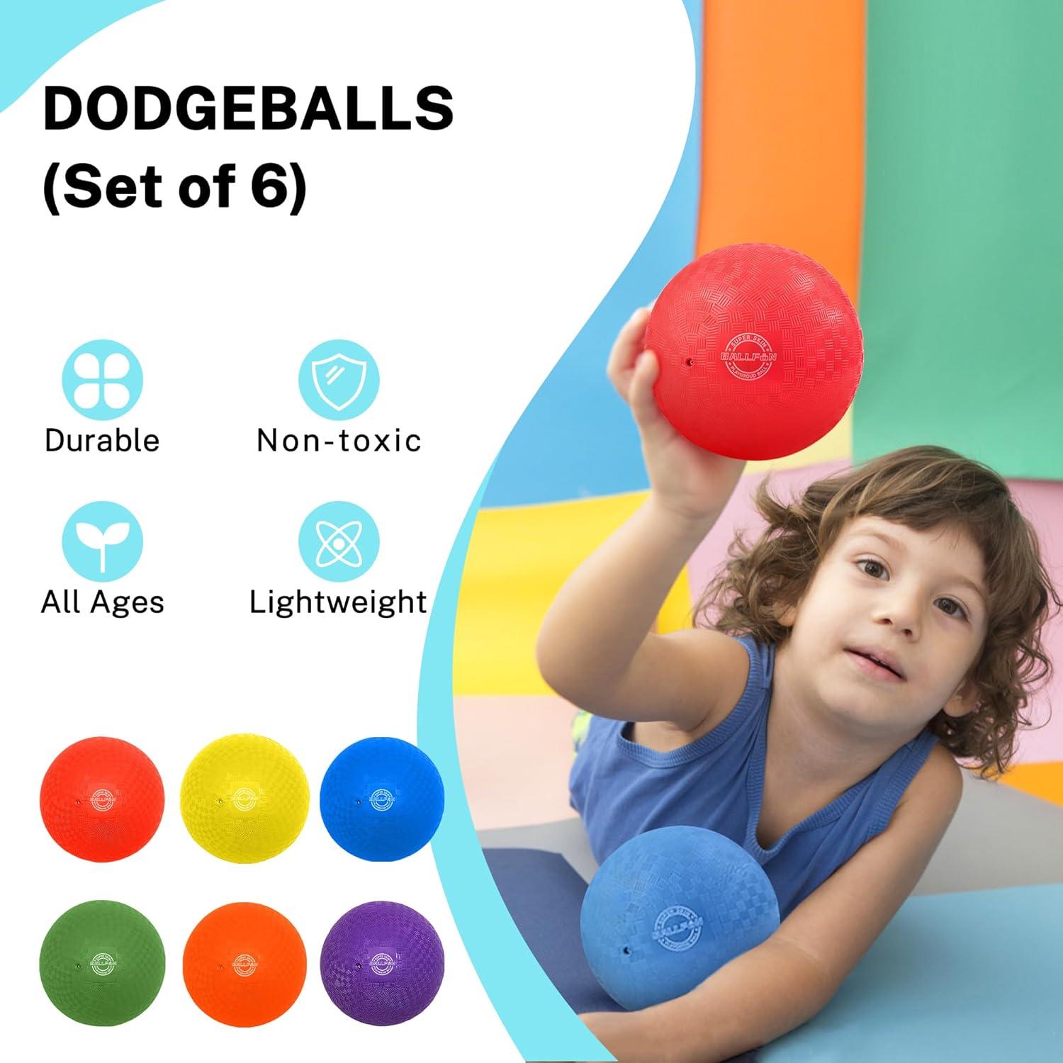 Pelotas de Dodgeball BallFUN 5" para Niños y Adultos - 6 Piezas