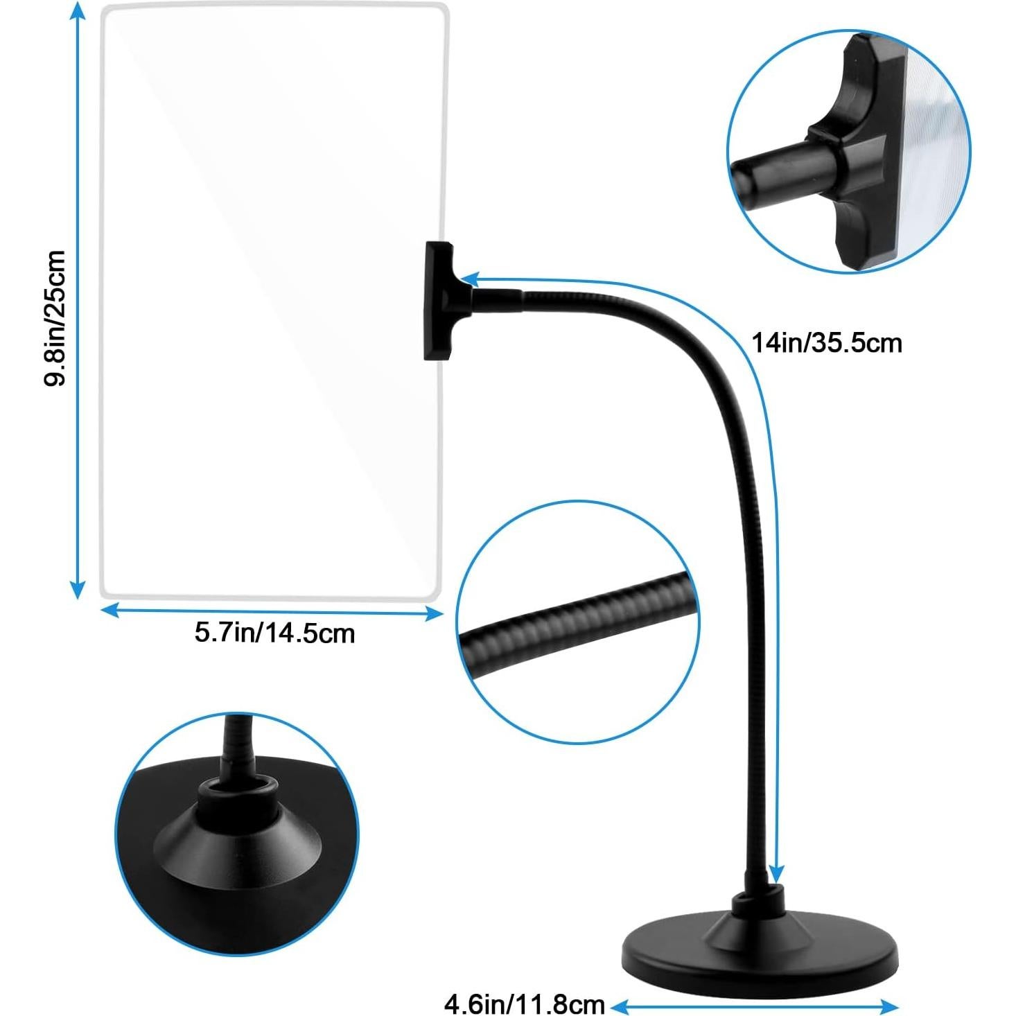 Lupa de Soporte JUOIFIP 10x6" (25.4x15.24 cm) 4x Magnificación
