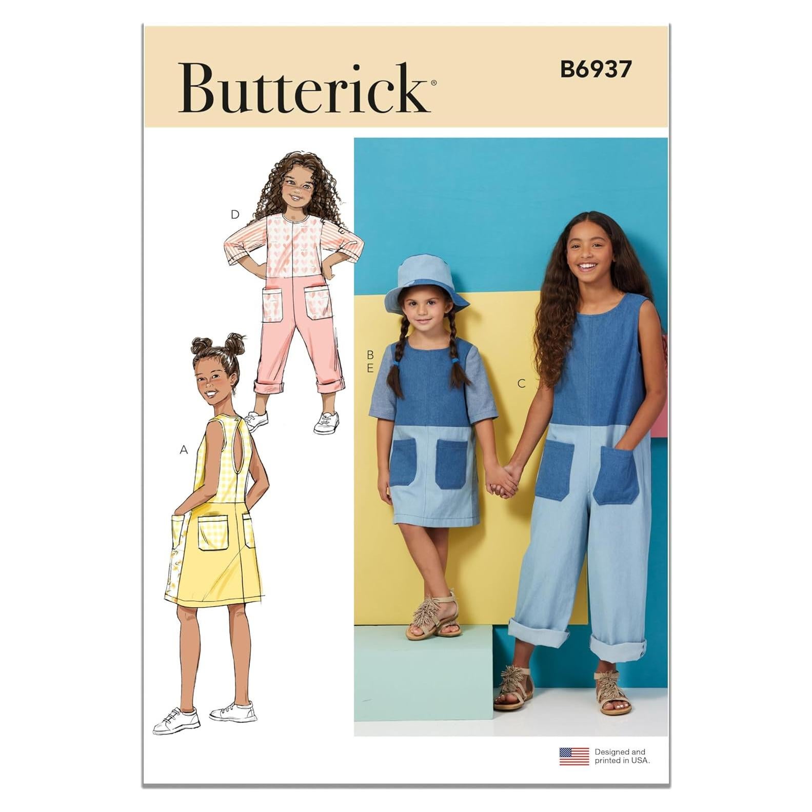 Kit de Patrón de Costura Butterick B6937 para Niños 3-6 Años