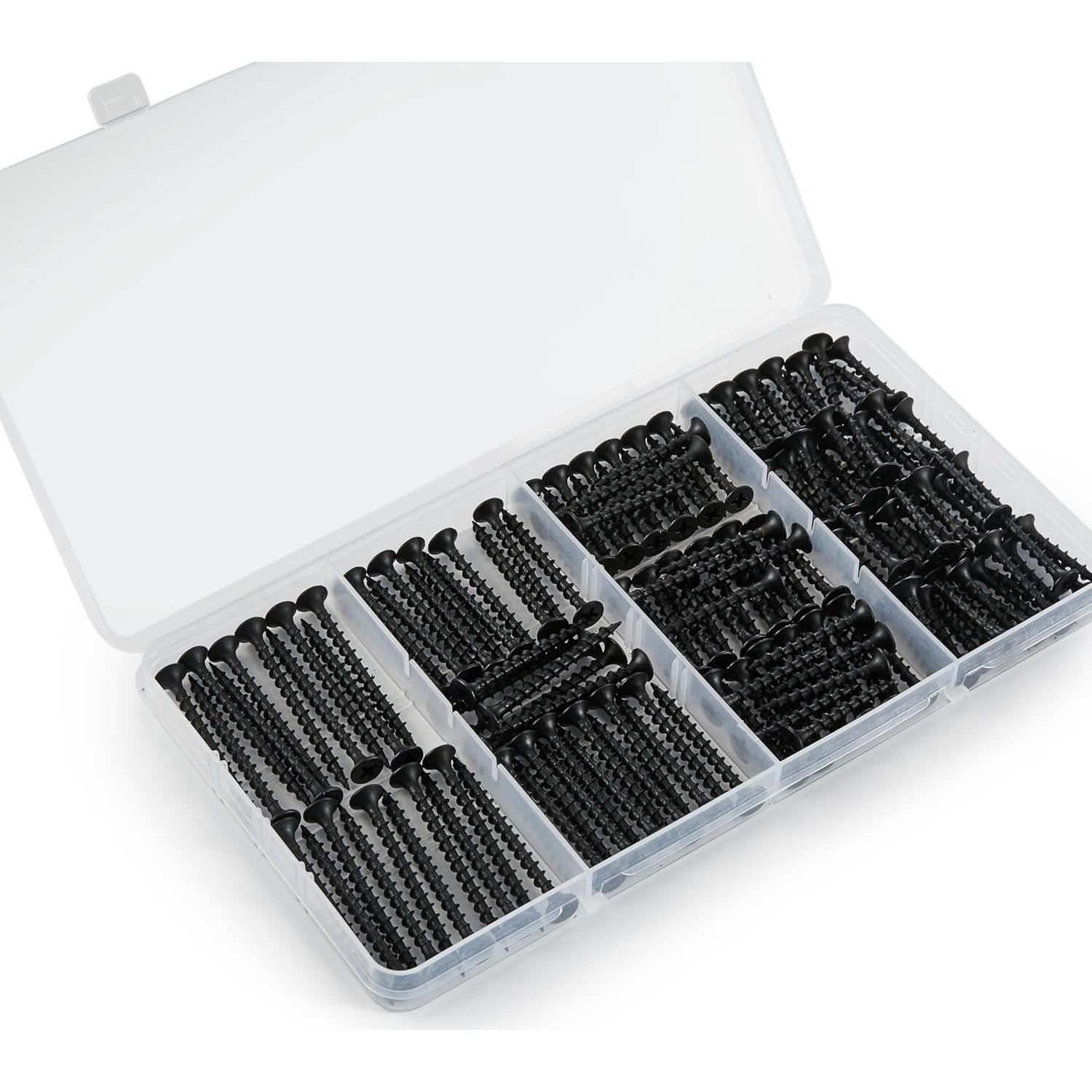 Tornillos de Madera Negros Sanfeng para Paneles de Yeso 166 Pzas