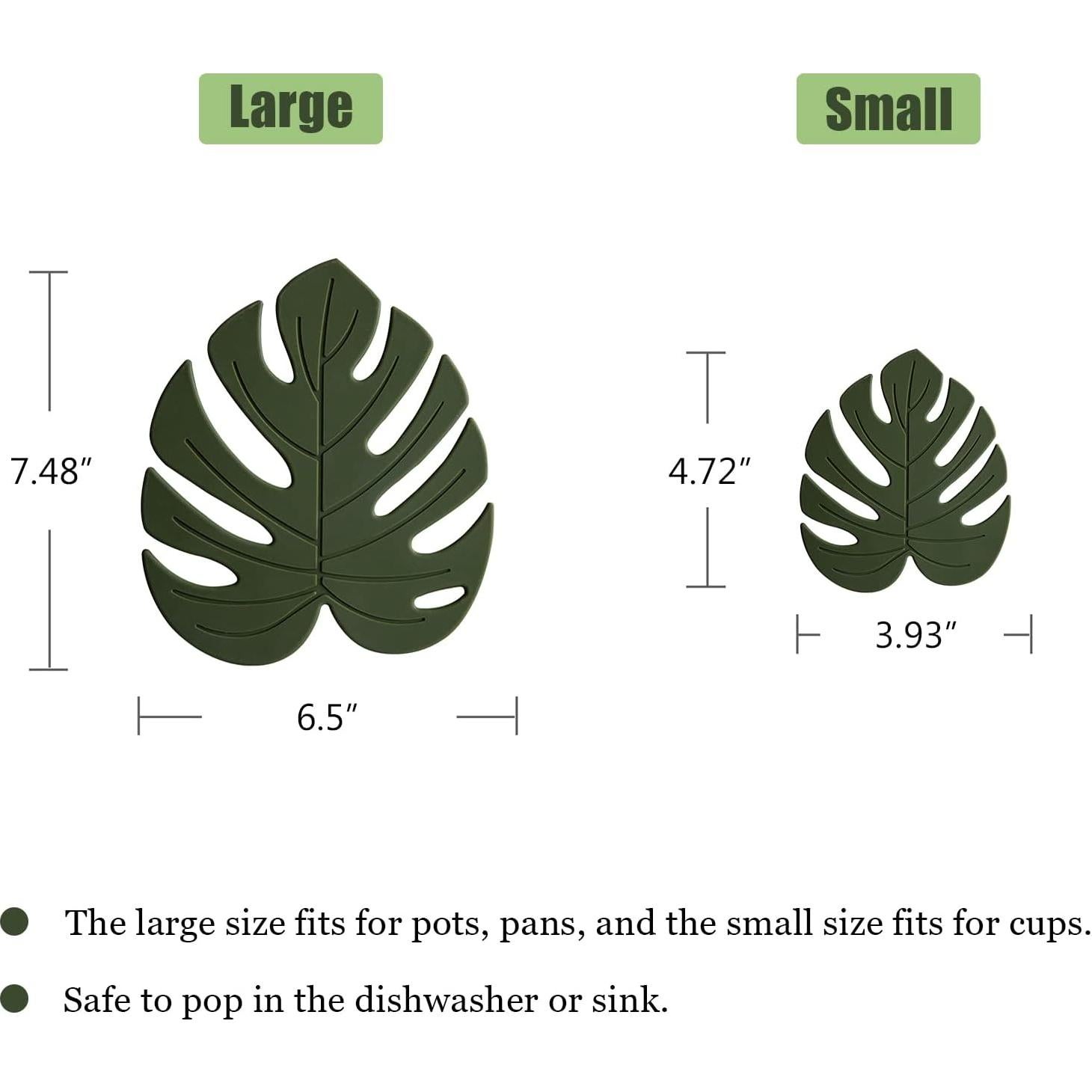 Juego de 2 Alfombrillas de Silicona Wonlex Monstera Grande