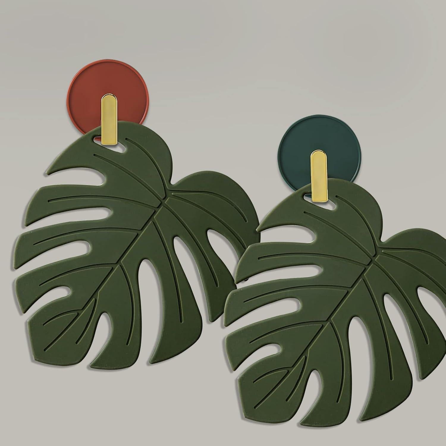 Juego de 2 Alfombrillas de Silicona Wonlex Monstera Grande