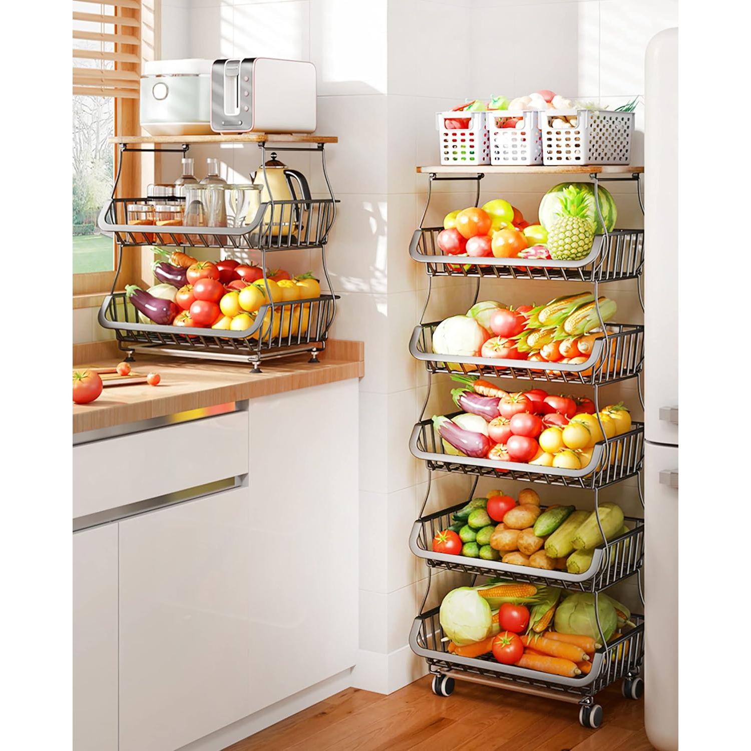 Carro de Almacenamiento MURRI&MURRDI 6 Niveles con Tapa de Madera