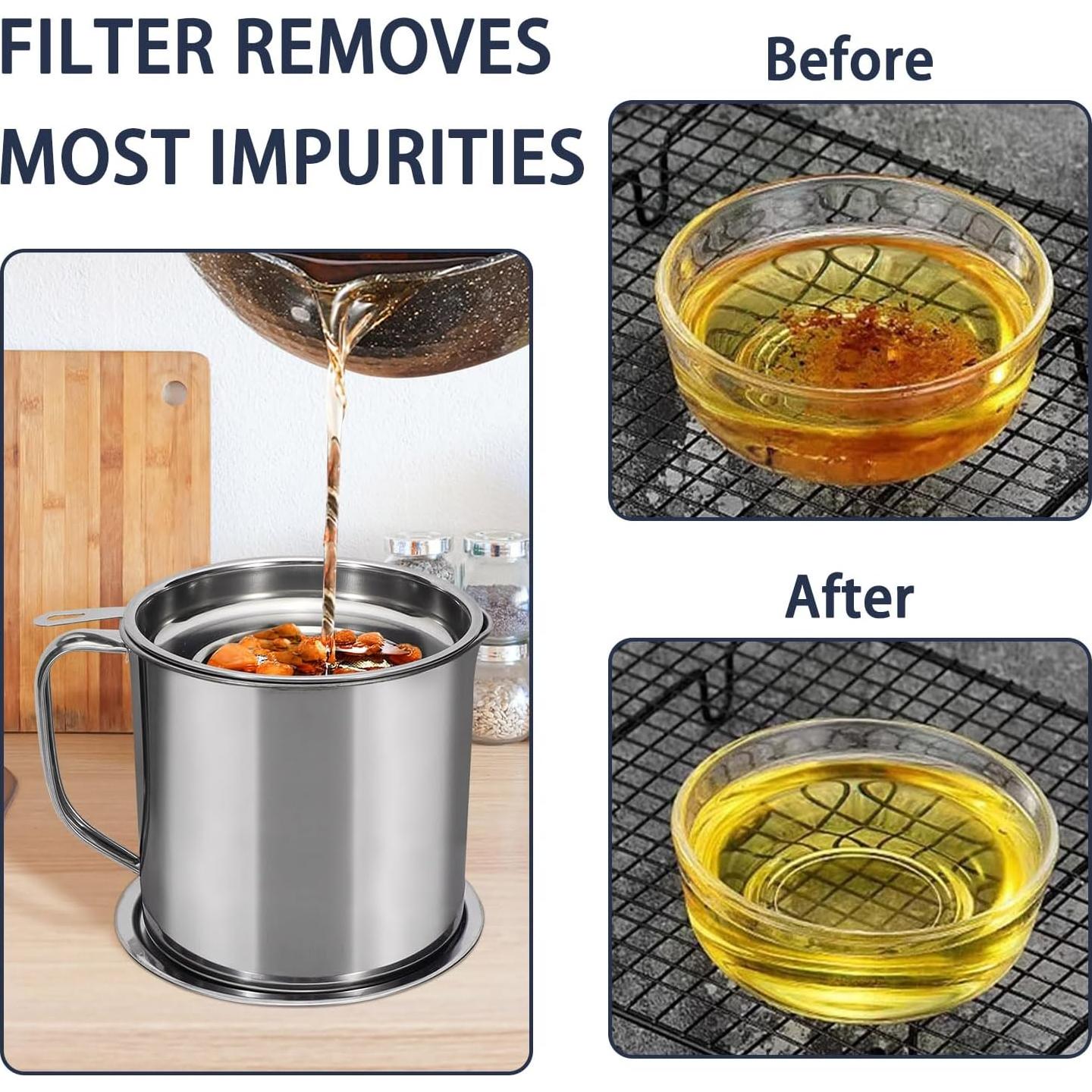 Contenedor de grasa de tocino Roucerlin 1.3L acero inoxidable