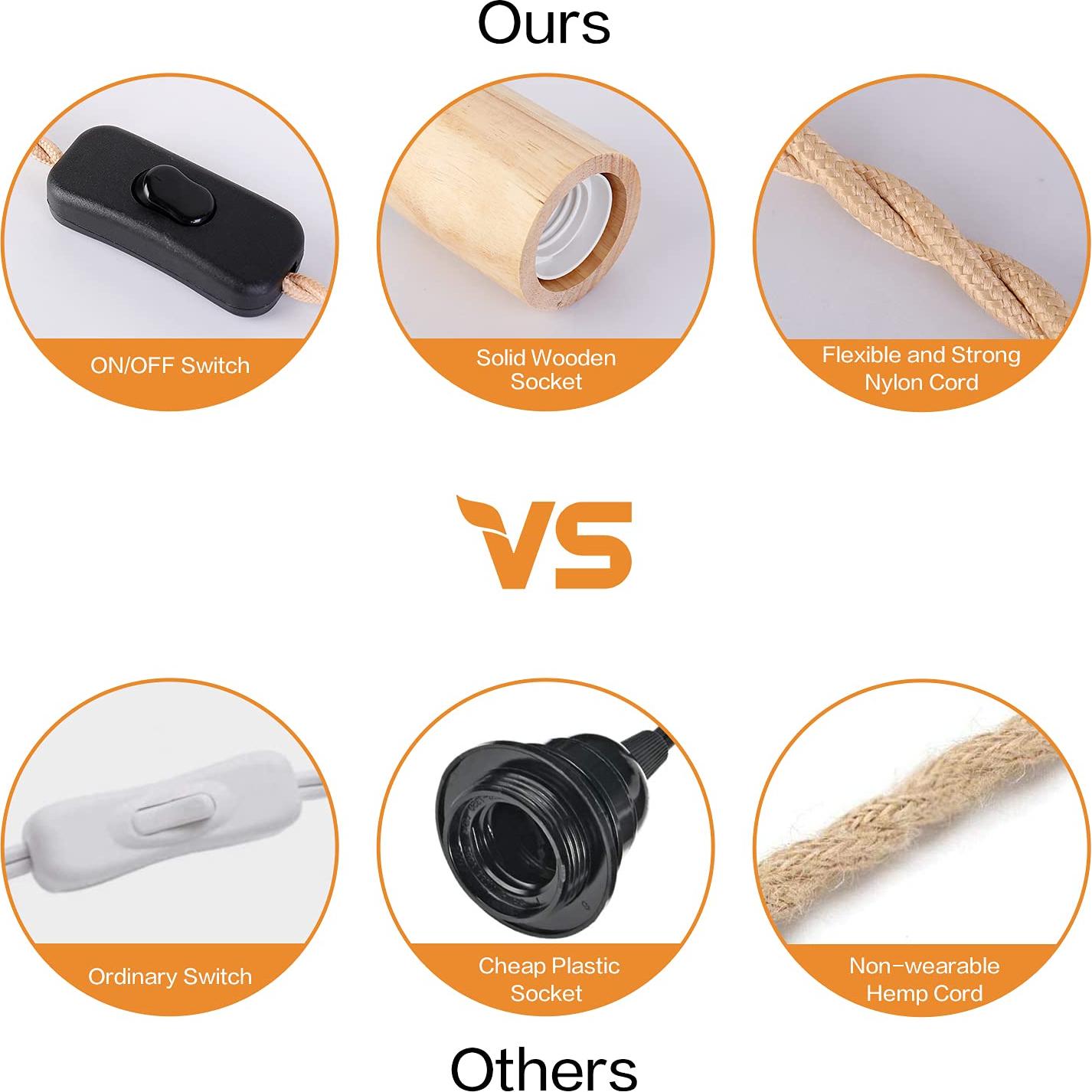 Kit de luz colgante vintage Arturesthome 1.52m E26/E27 con interruptor