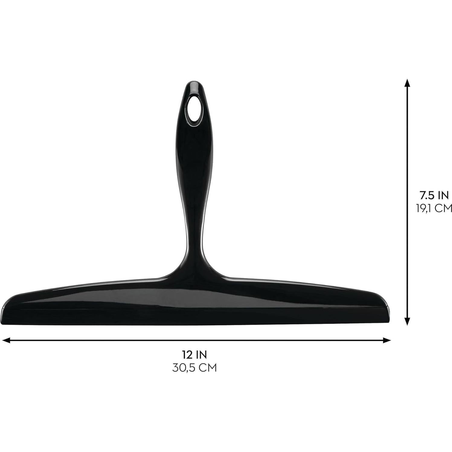 Limpiacristales para Ducha iDesign Negro con Gancho de Pared