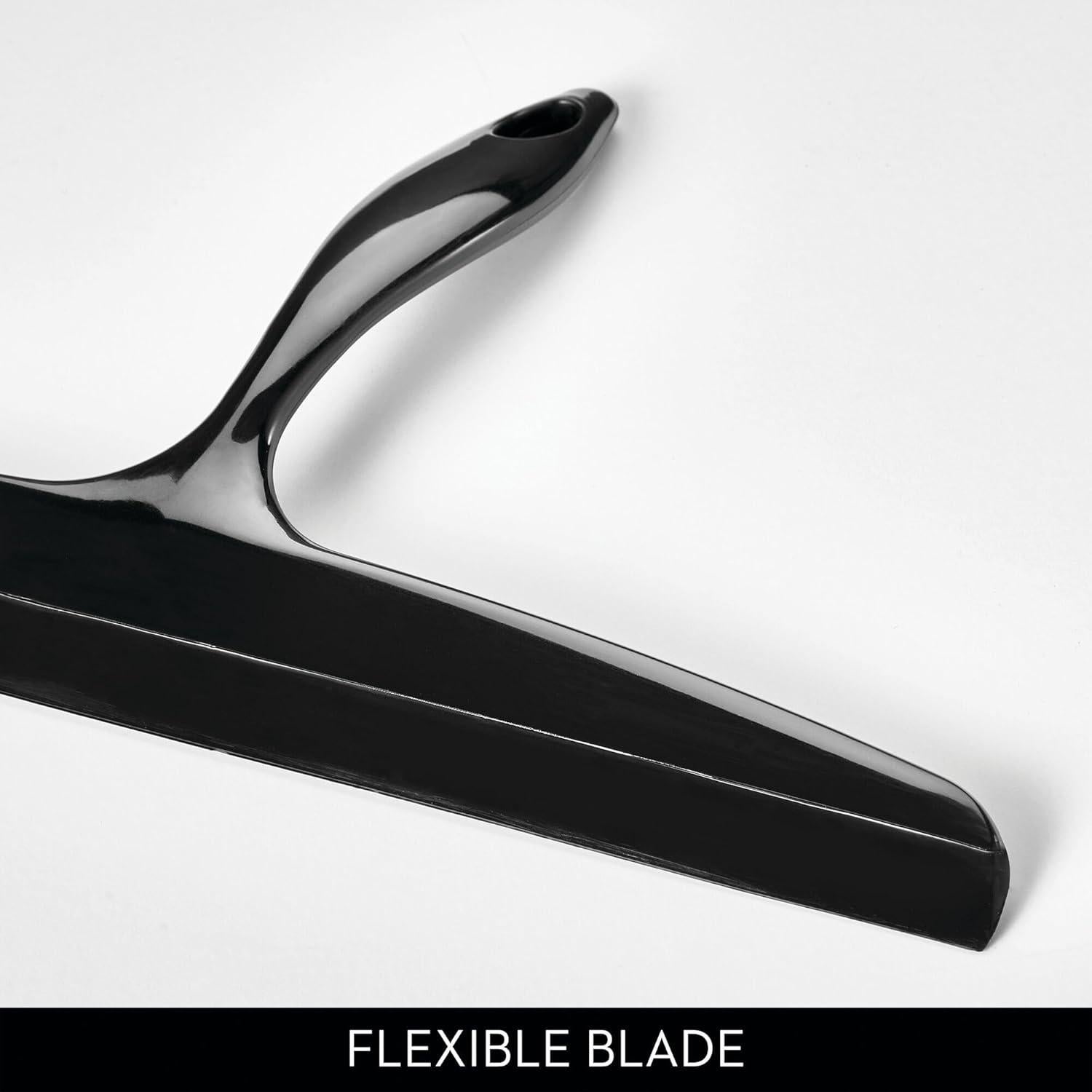 Limpiacristales para Ducha iDesign Negro con Gancho de Pared