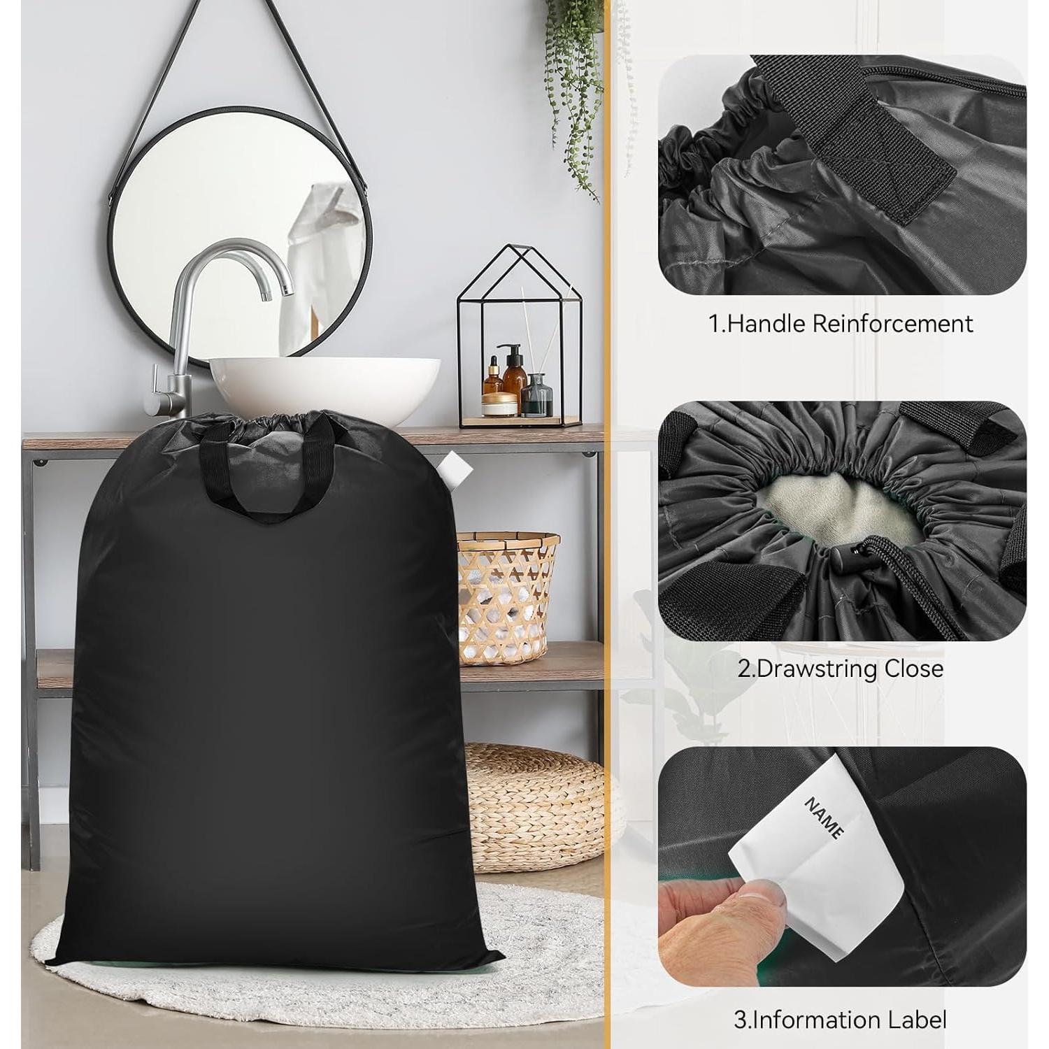 Bolsa de lavandería extra grande Isink 71x102 cm negra