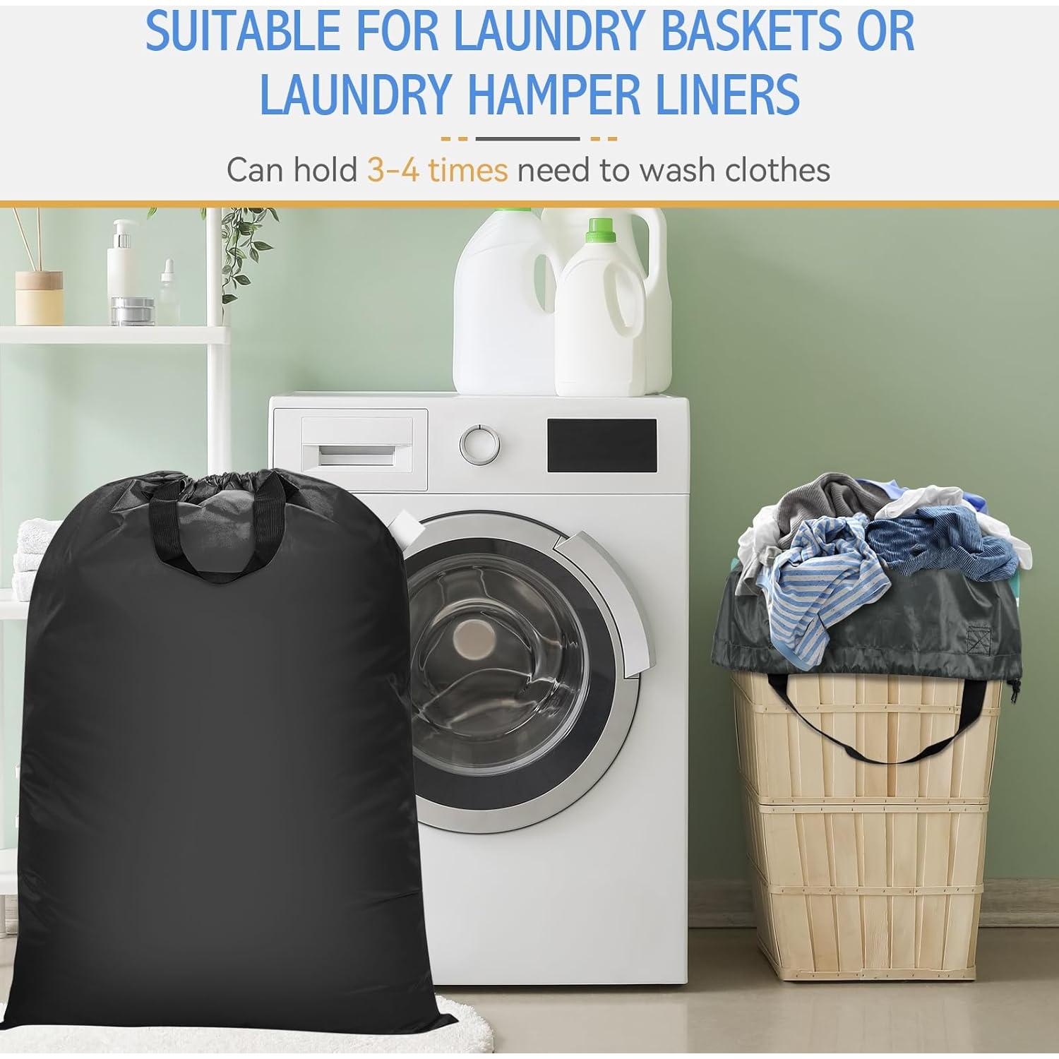 Bolsa de lavandería extra grande Isink 71x102 cm negra