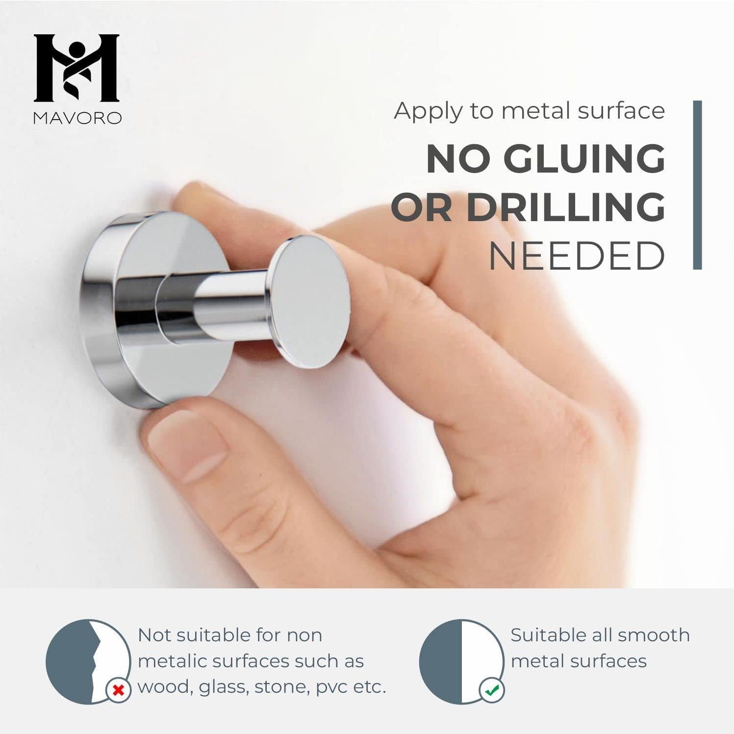 Ganchos Magnéticos Mavoro para Colgar Abrigos - Paquete de 4