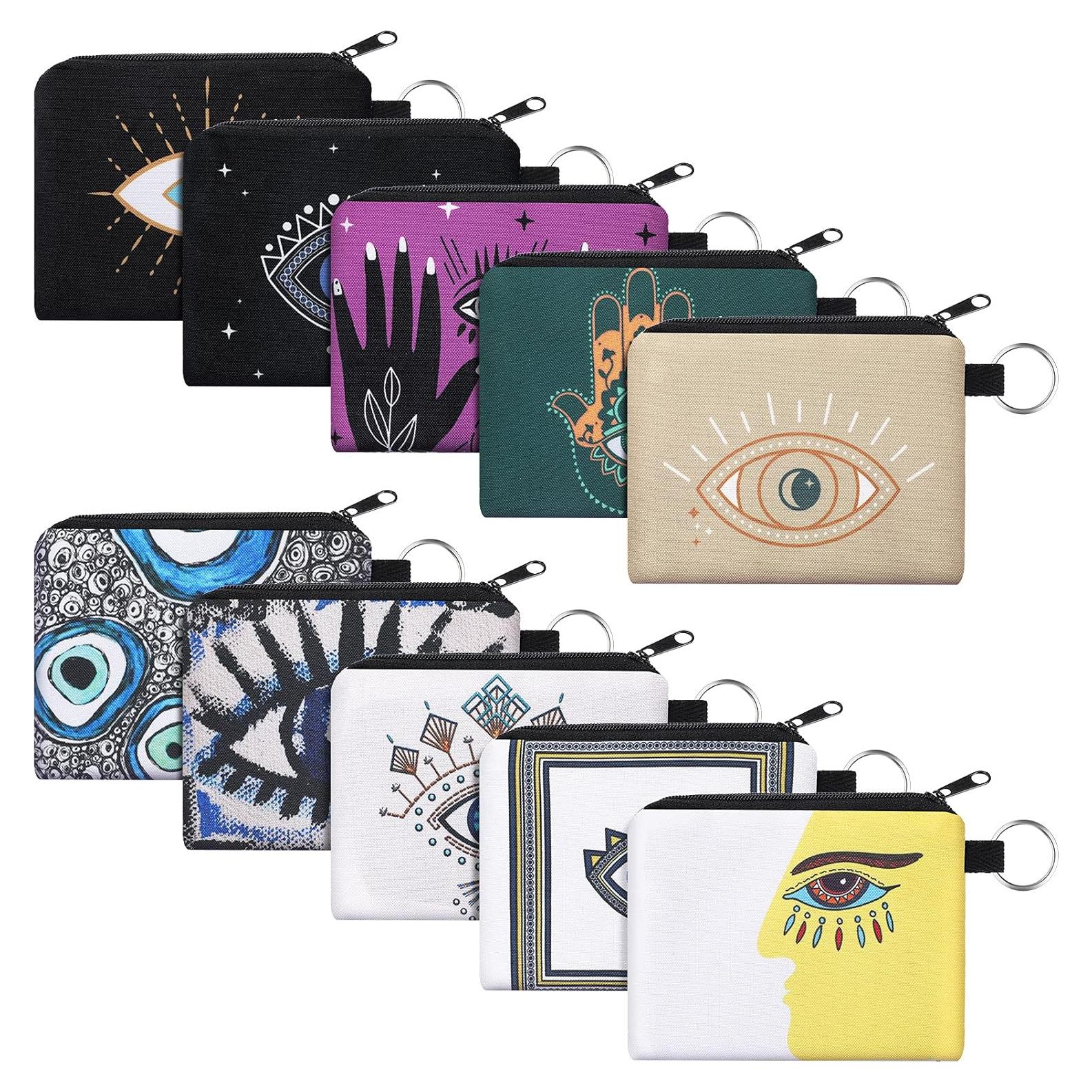 10 Monederos Mini Boho con Cremallera para Mujeres y Niñas