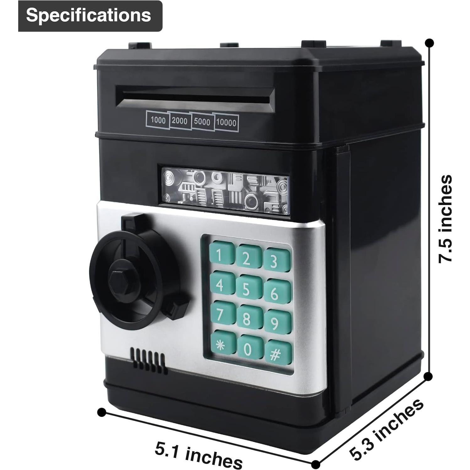 Banco de Ahorro Electrónico Cargooy WF-3001 Negro para Niños