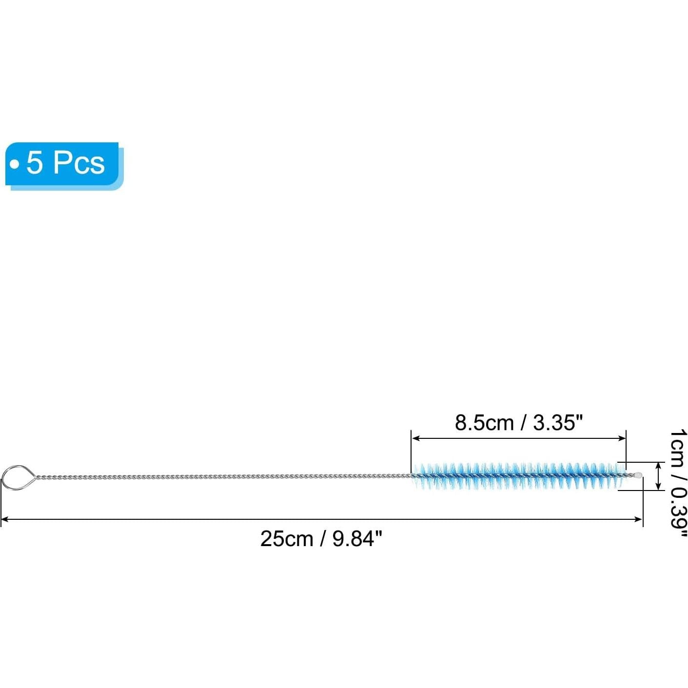 Cepillo Limpiador de Pajitas PATIKIL 25cm 5 Pcs Nylon Acero