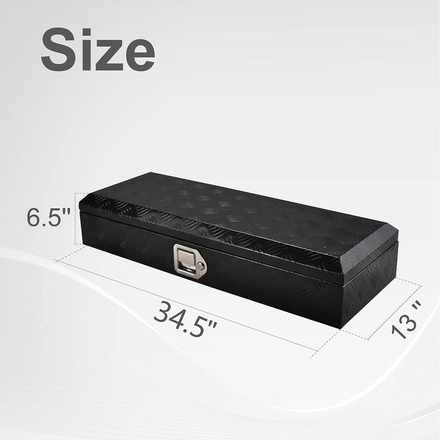 Caja de herramientas de aluminio FGJQEFG 88 cm negra con cerradura