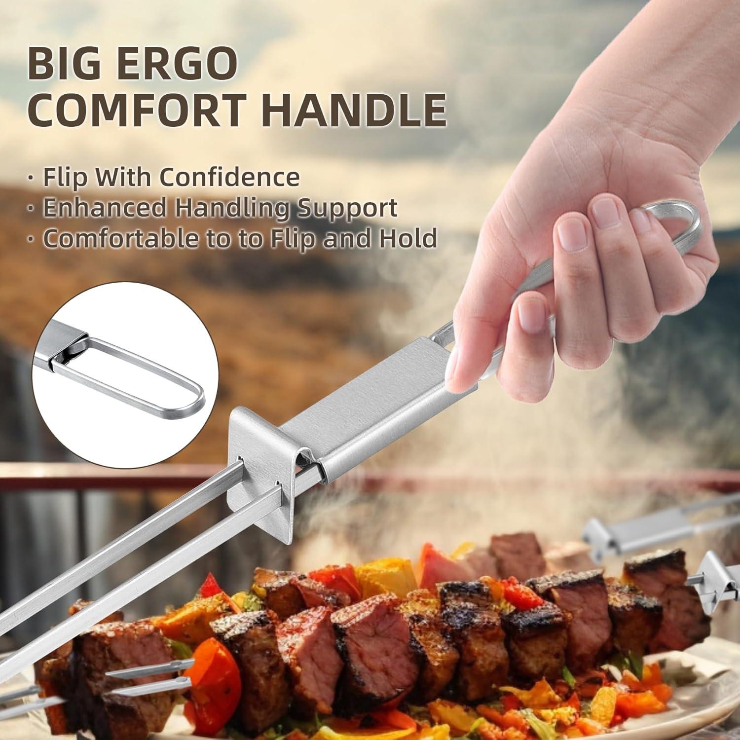 Pinchos de Acero Inoxidable Lightique 33 cm - 10 Paquetes BBQ