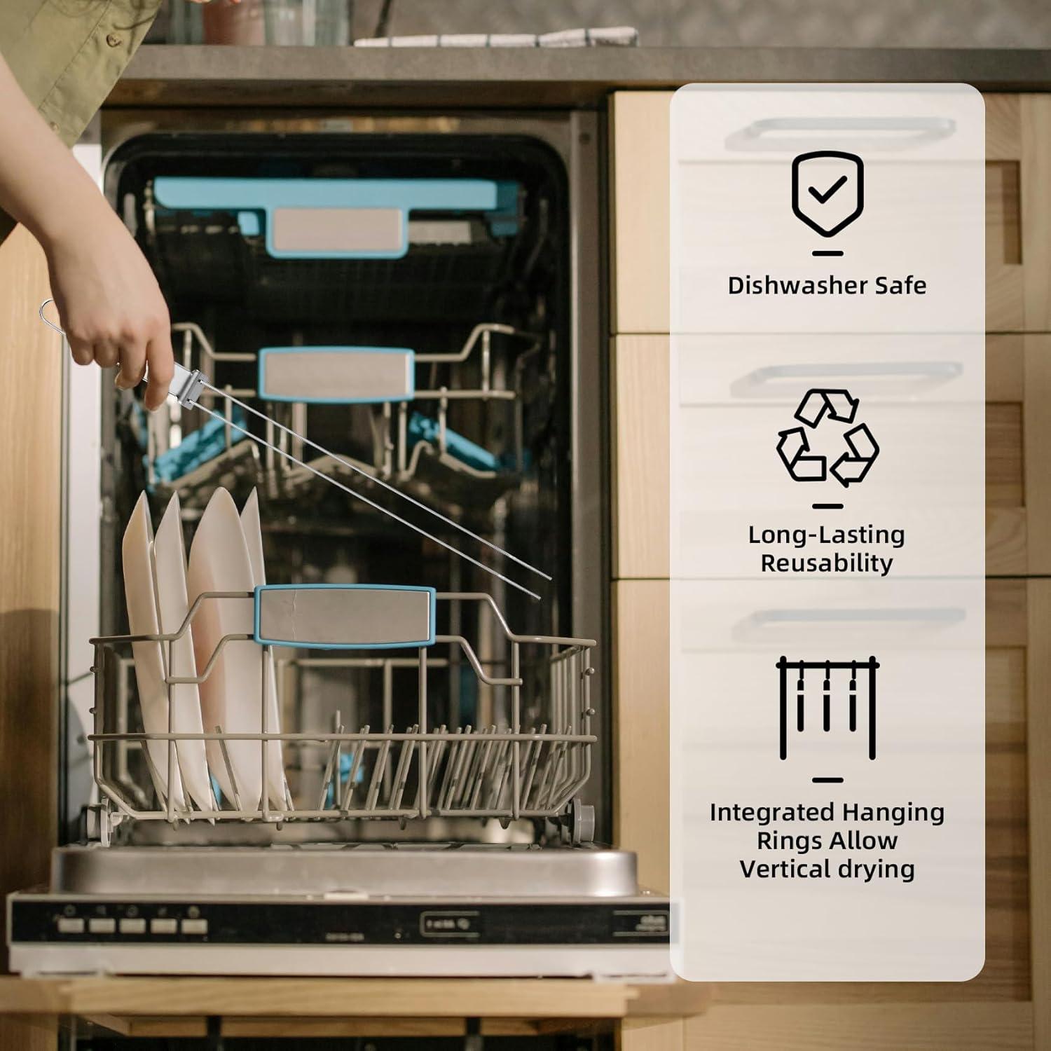 Pinchos de Acero Inoxidable Lightique 33 cm - 10 Paquetes BBQ