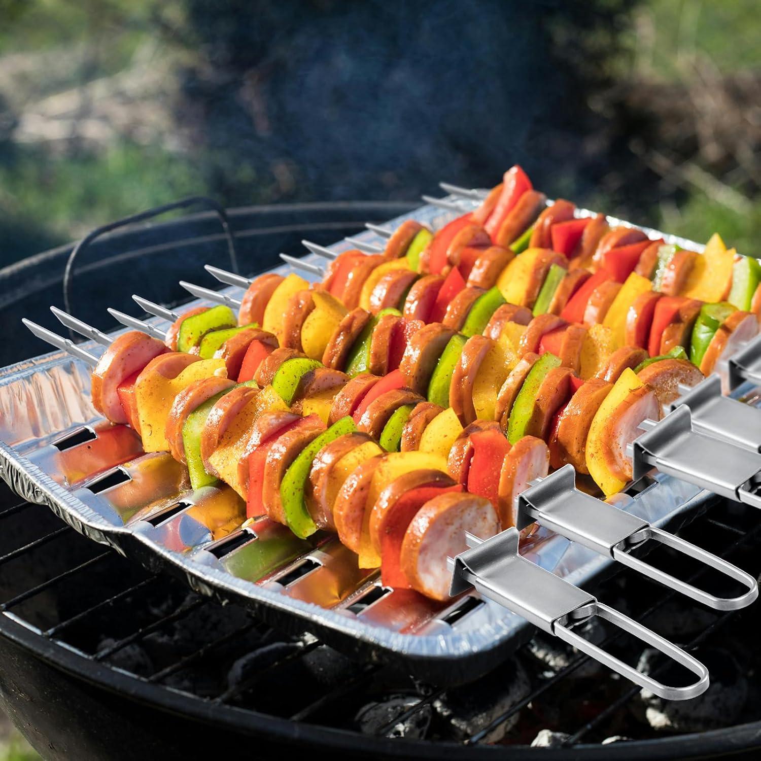 Pinchos de Acero Inoxidable Lightique 33 cm - 10 Paquetes BBQ