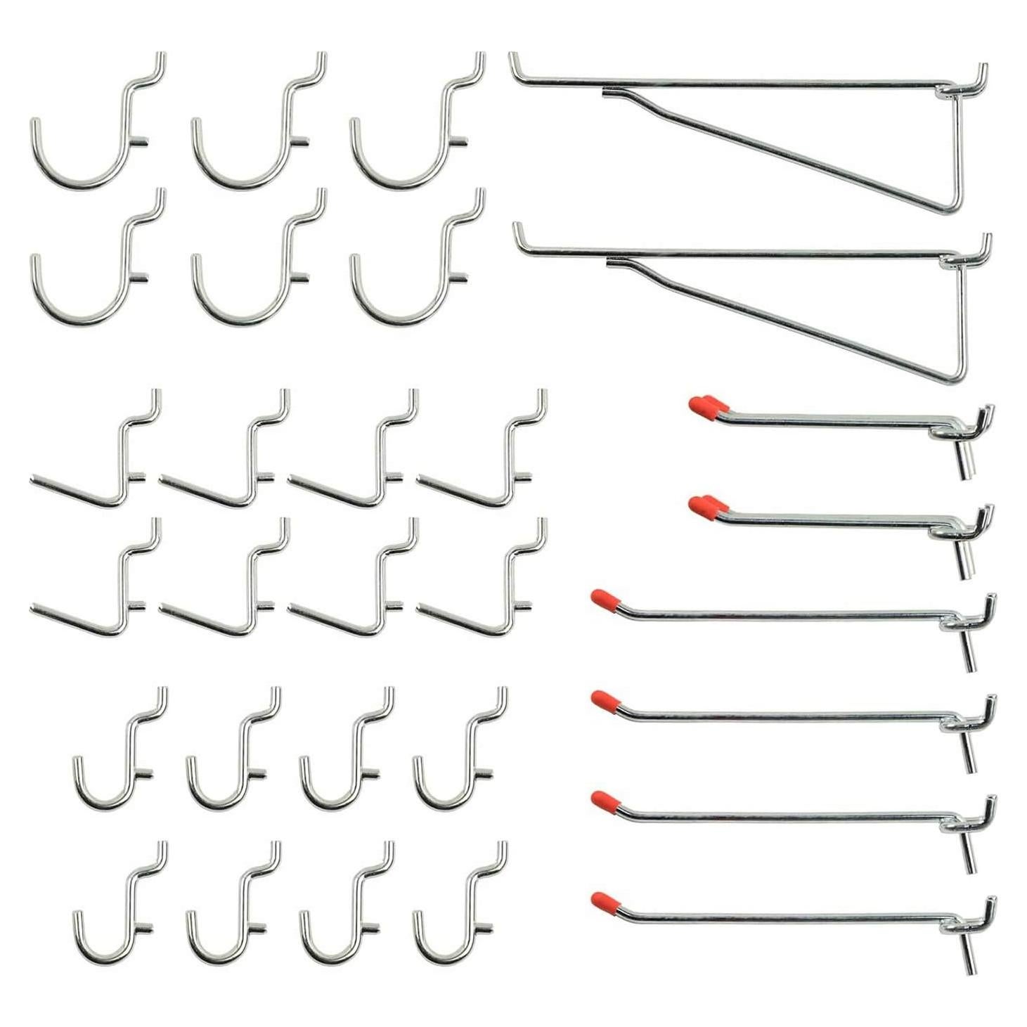 Conjunto de Ganchos para Tablero de Clavos Wellmax 30 Piezas